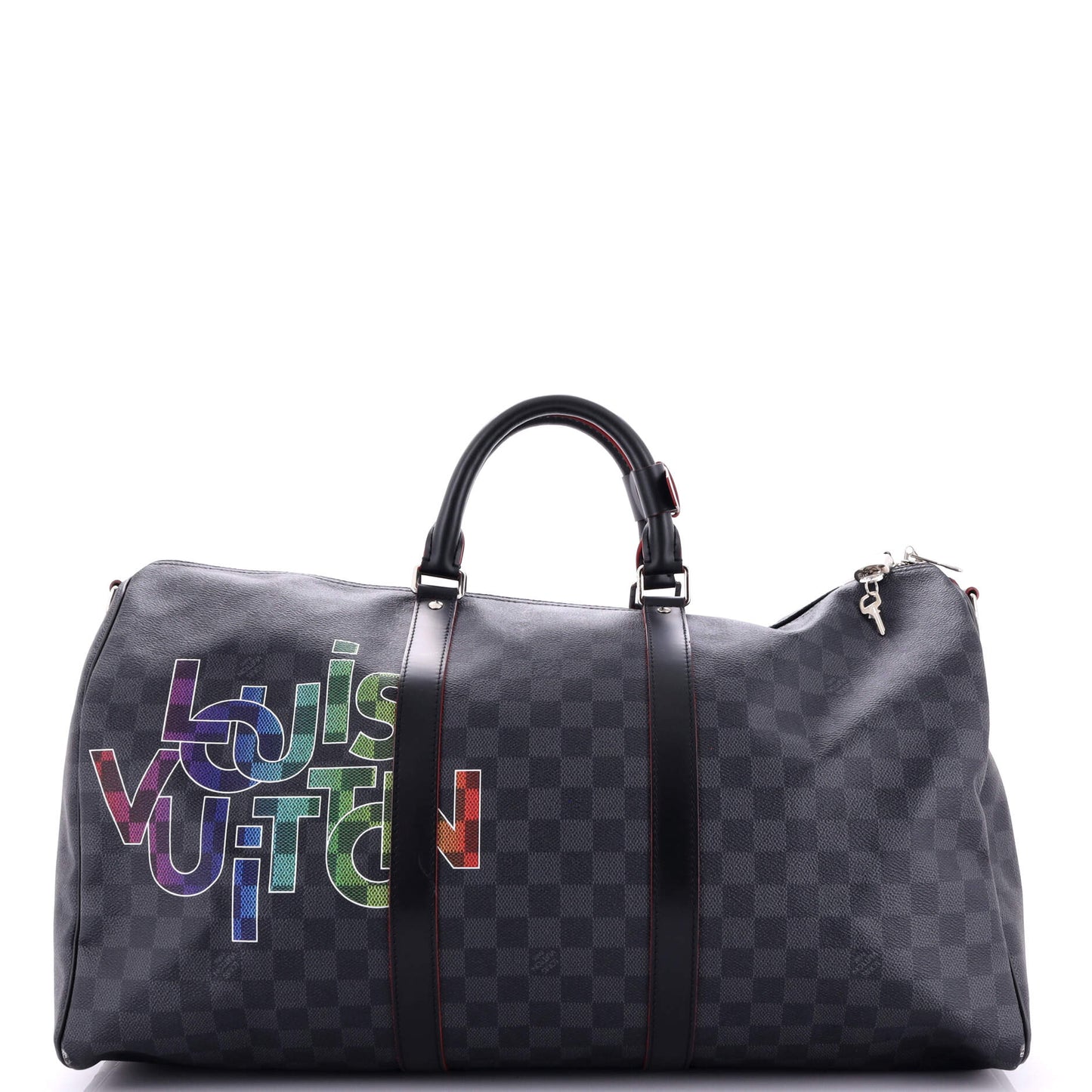 Louis Vuitton Keepall Bandouliere Bag Limited Edition Interlinked Damier Logo Travel Bag