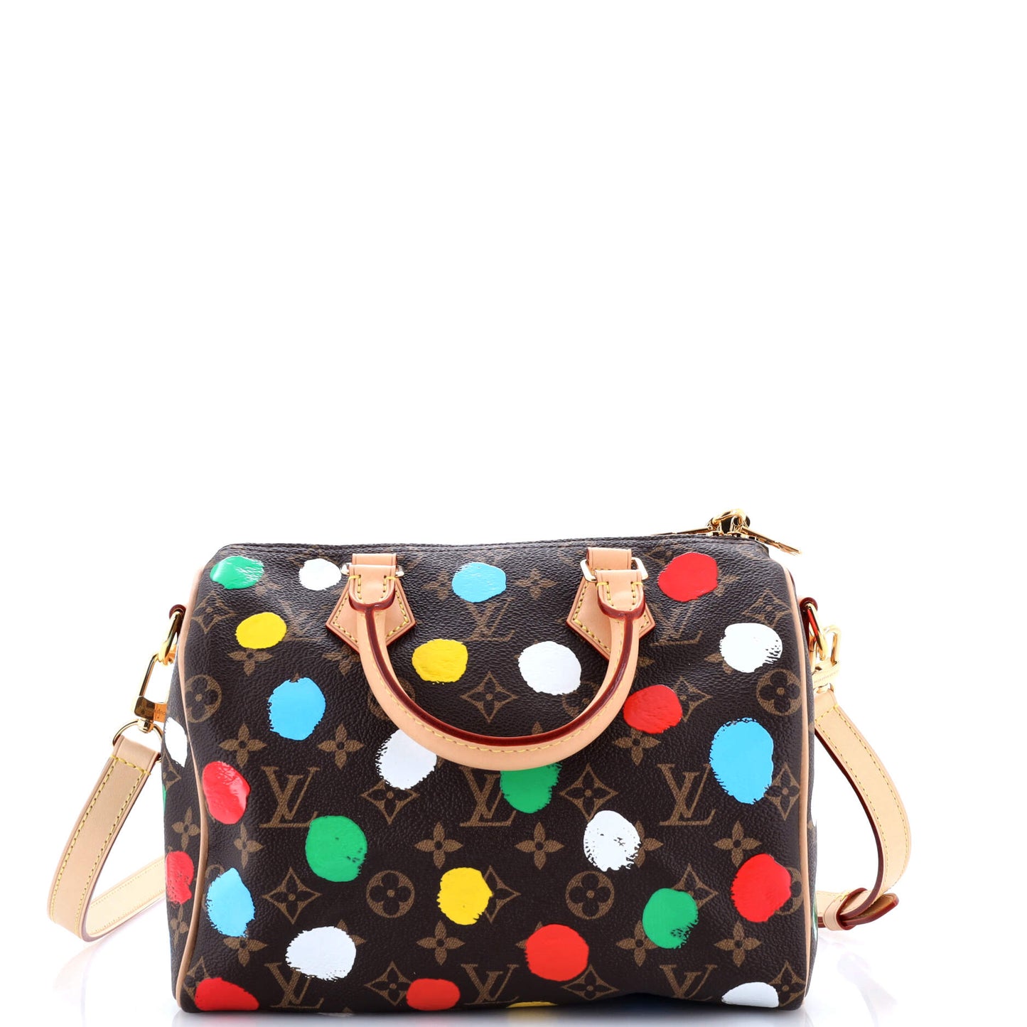 Louis Vuitton Speedy Bandouliere Bag Yayoi Kusama Painted Dots Canvas Monogram Shoulder Bag Canvas 2529298054