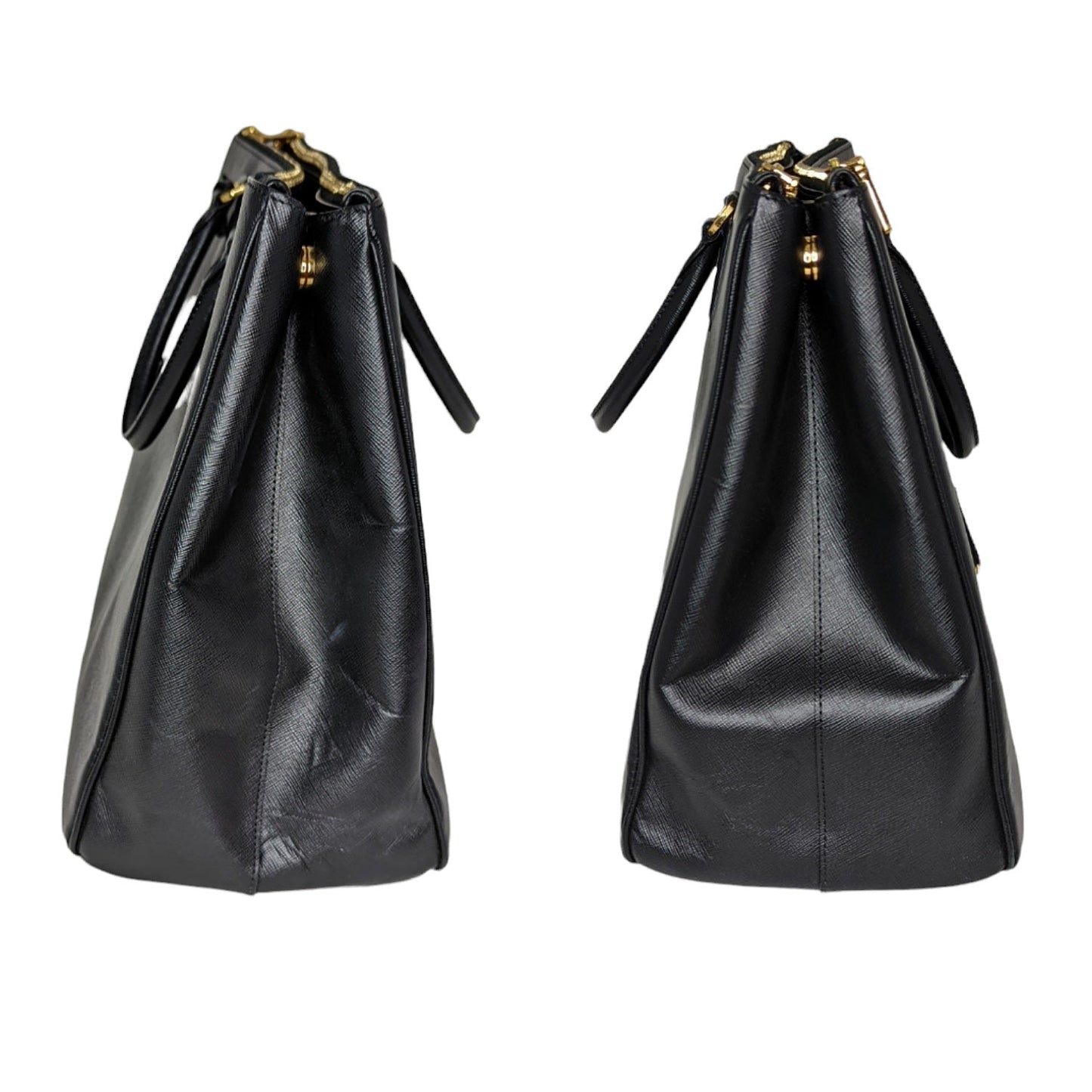 Prada Prada Nero Saffiano Lux Double Zip Tote Handbag Tote Bag