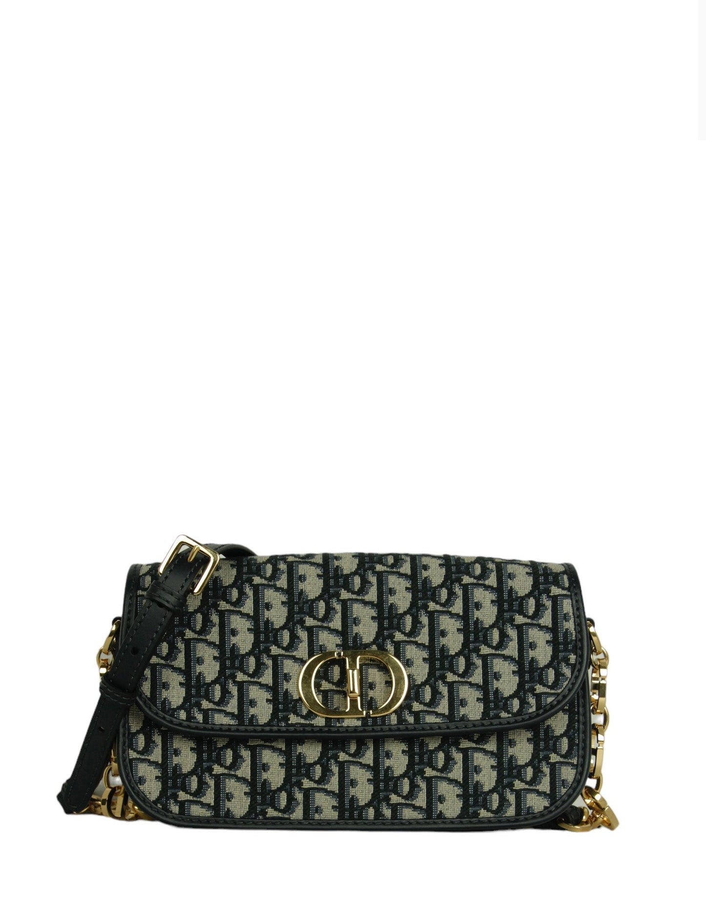 Dior Handbag Christian Oblique Jacquard 30 Montaigne Avenue Bag Canvas Monogram Blue Shoulder Bag