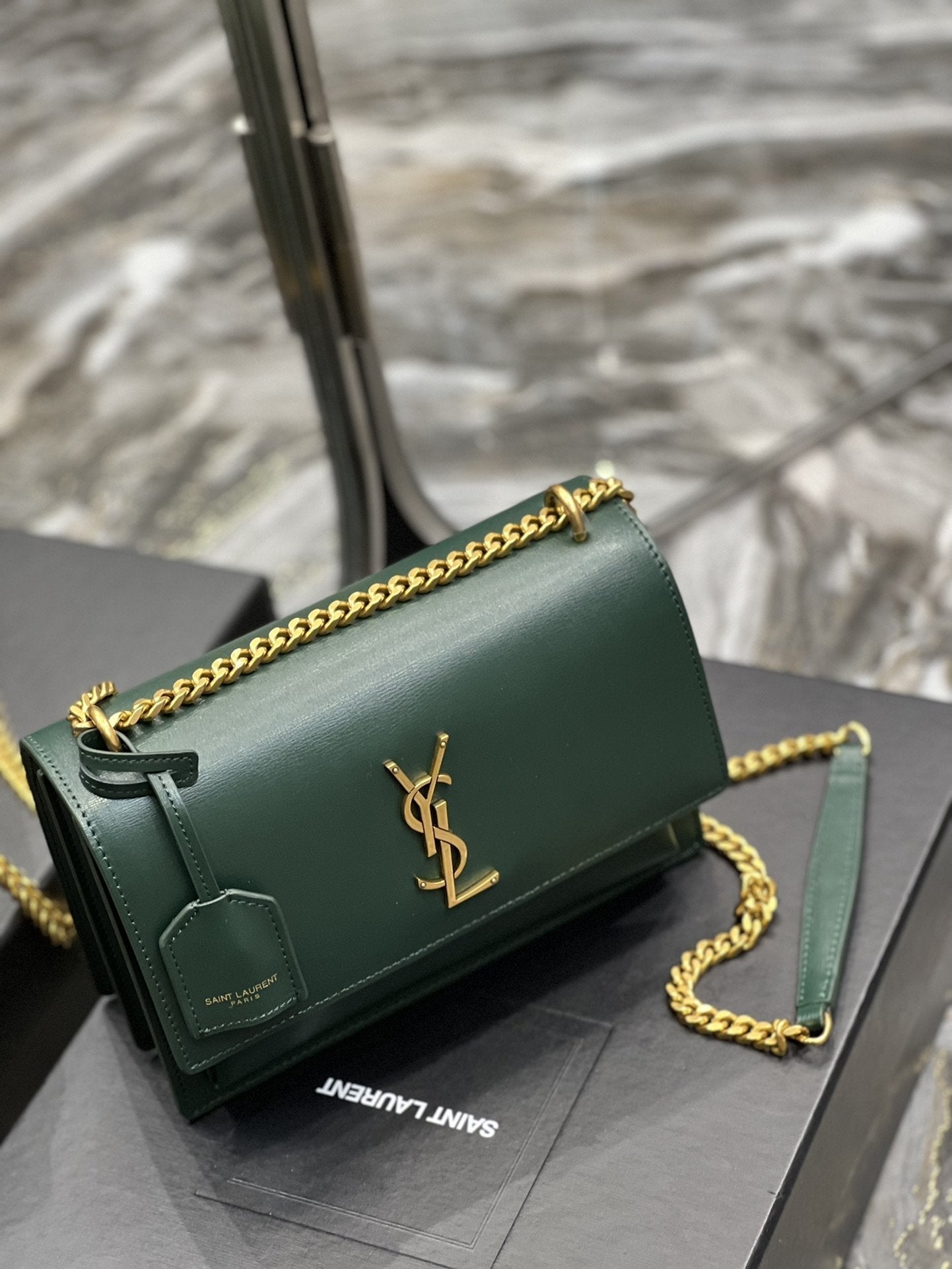 YSL Saint Laurent Sunset Handbag Chain Travel Bag For Women 86In22Cm