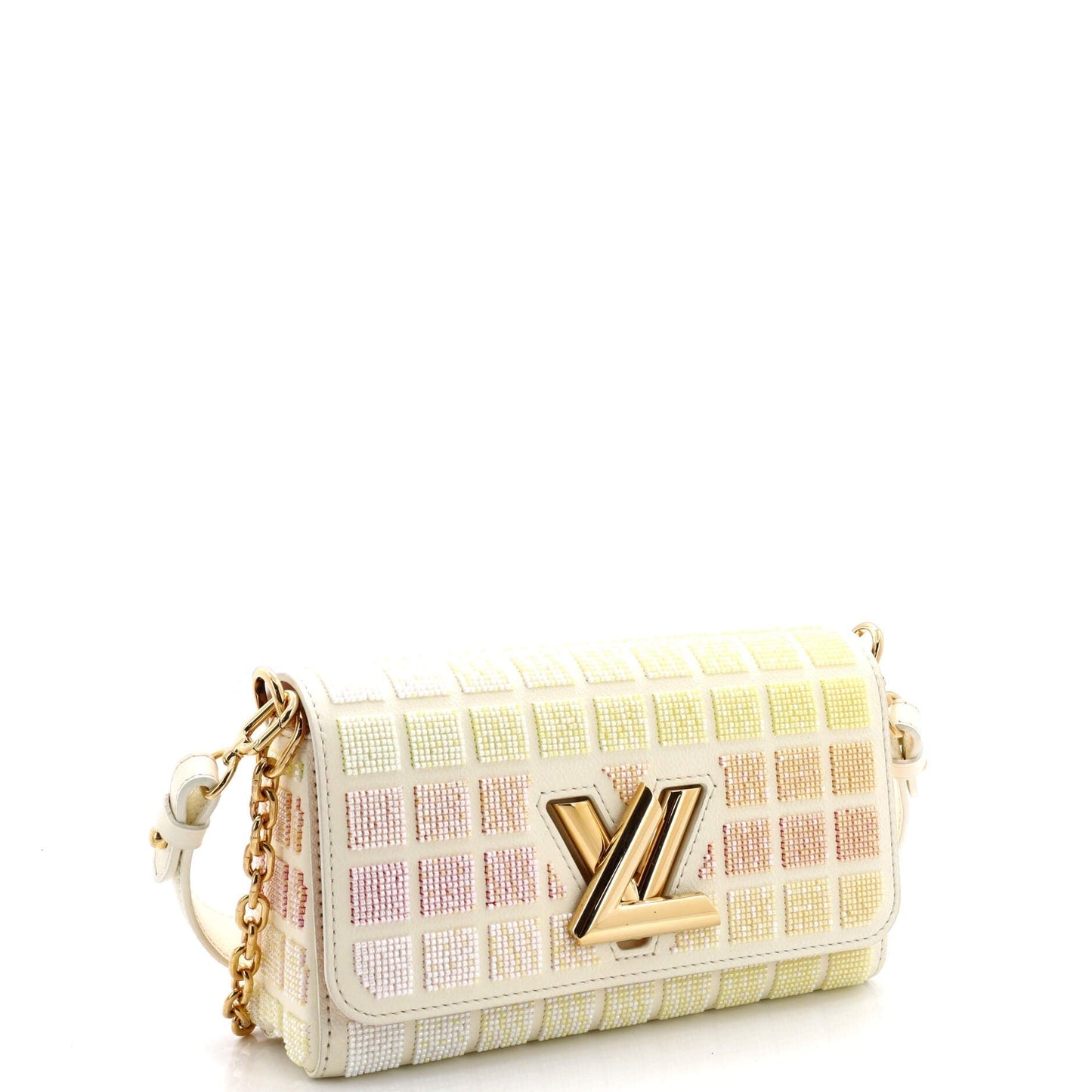 Louis Vuitton Twist West Handbag Beaded Damier Shoulder Bag