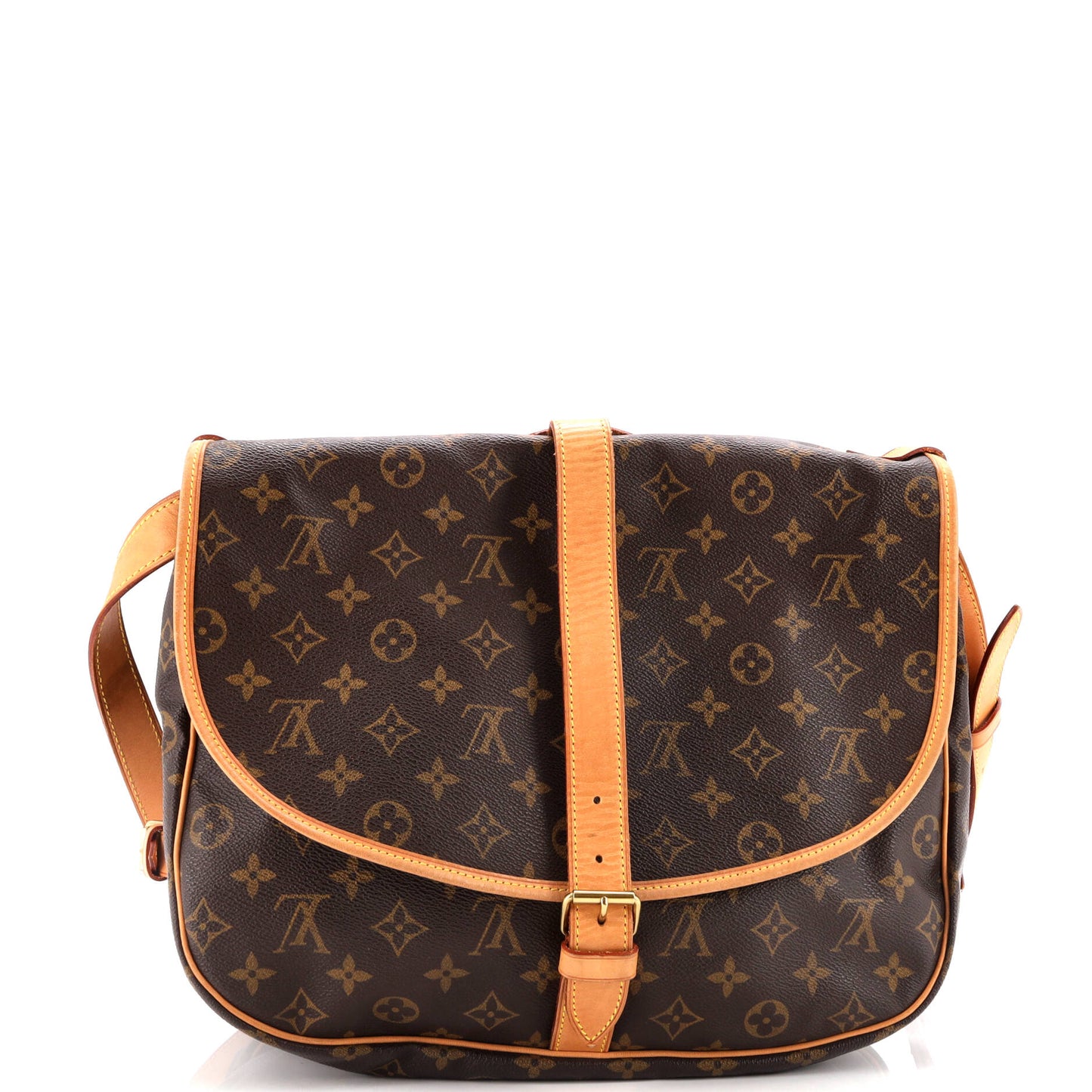Louis Vuitton Saumur Handbag Canvas Monogram Travel Bag Canvas 353016381