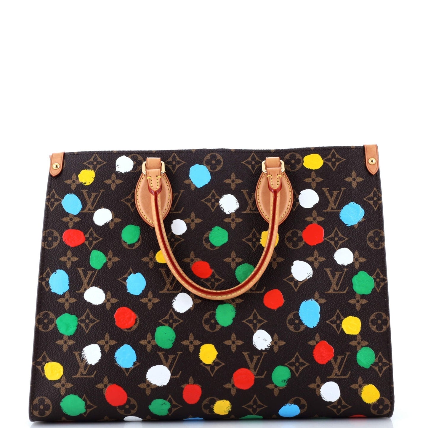 Louis Vuitton Onthego Tote Yayoi Kusama Painted Dots Mm Canvas Monogram Tote Bag Canvas Mm30216158