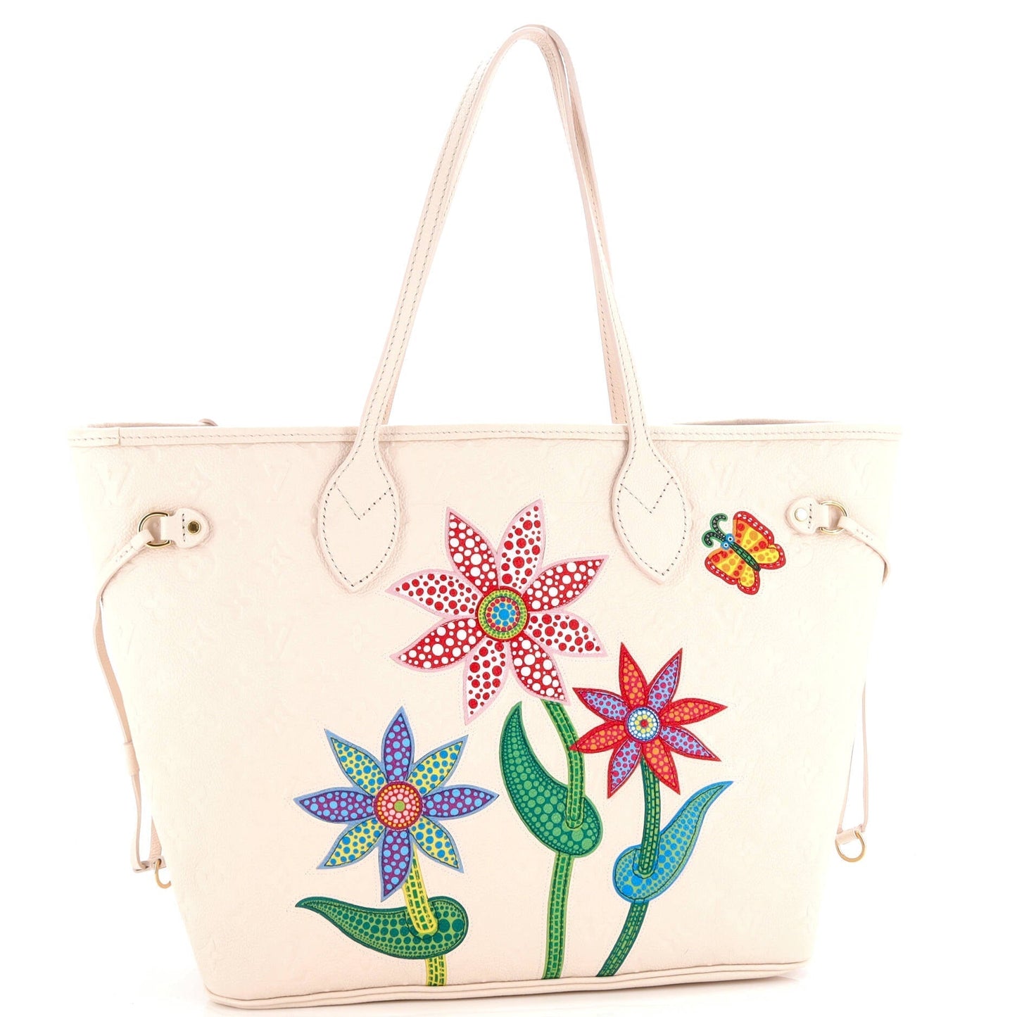 Louis Vuitton Neverfull Nm Tote Yayoi Kusama Flowers Empreinte Leather Monogram Tote Bag