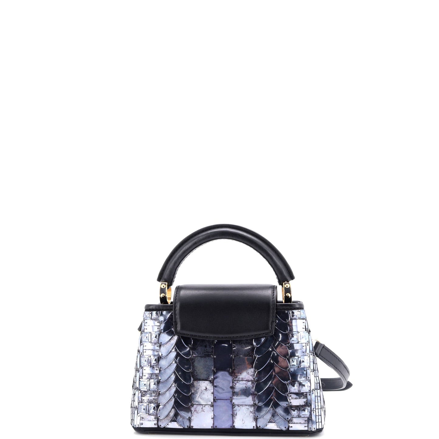 Louis Vuitton Capucines Bag Patchwork Sequin Embellished Satin Mini Travel Bag
