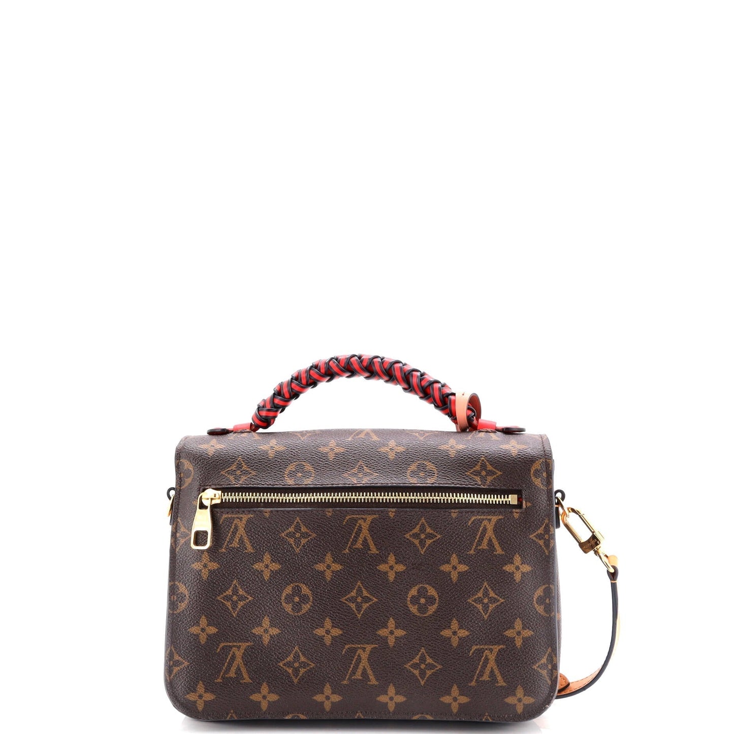 Louis Vuitton Braided Handle Pochette Metis Handbag Canvas Monogram Travel Bag
