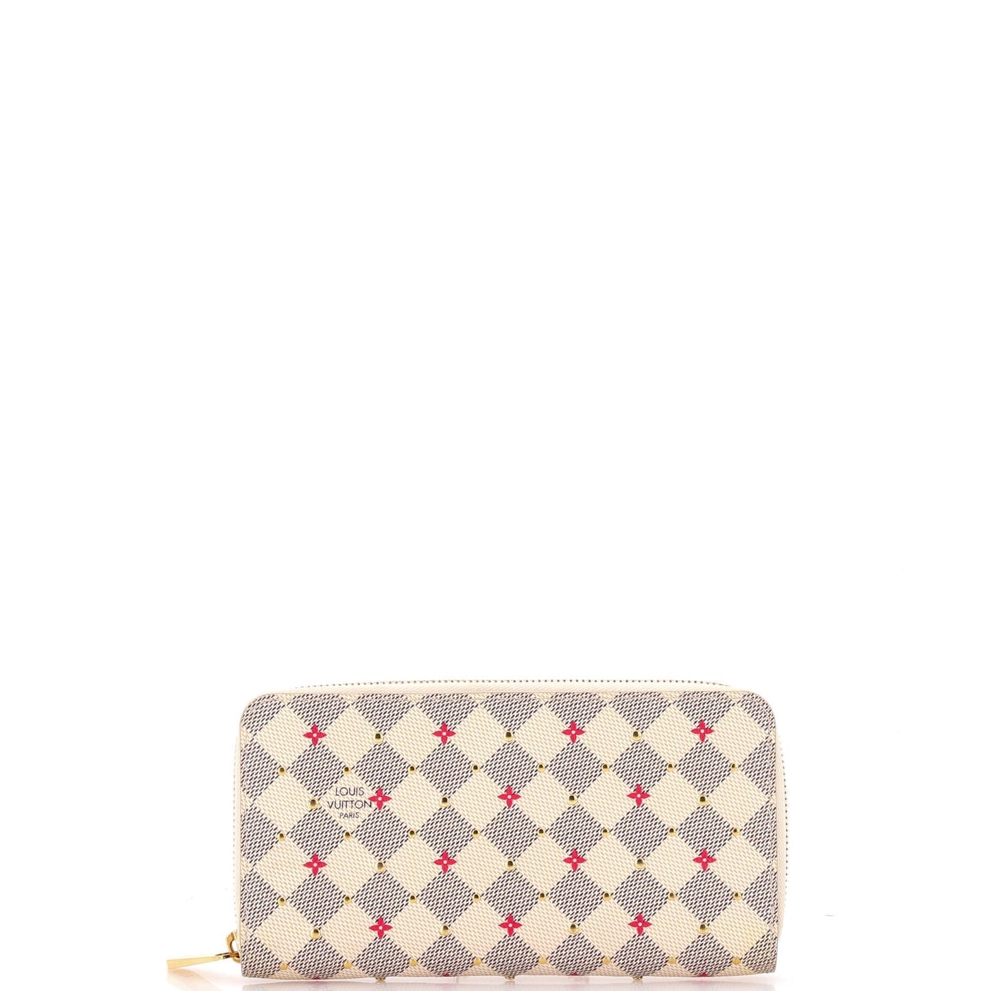Louis Vuitton Zippy Wallet Flower Printed Studded Damier Handbag Travel Bag