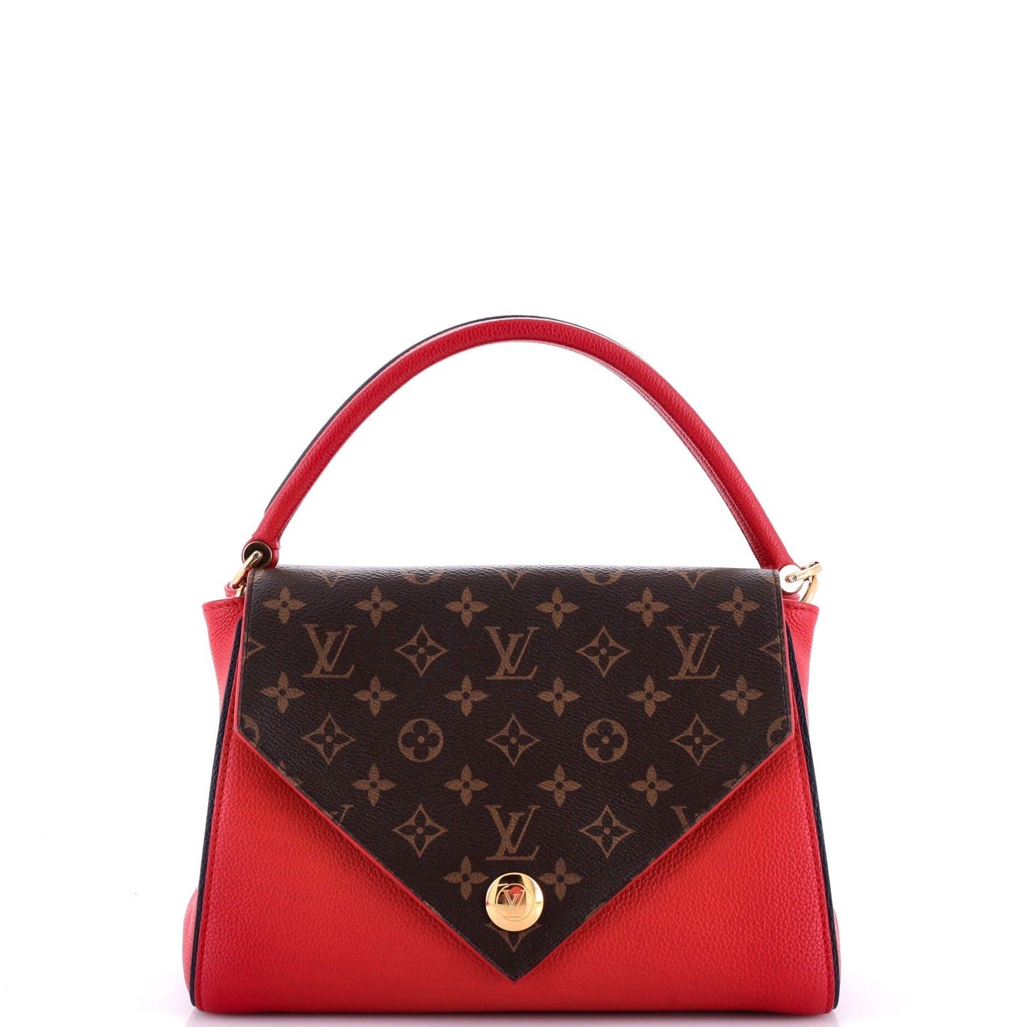 Louis Vuitton Double Handbag Calfskin With Canvas Monogram Travel Bag Canvas 3058645