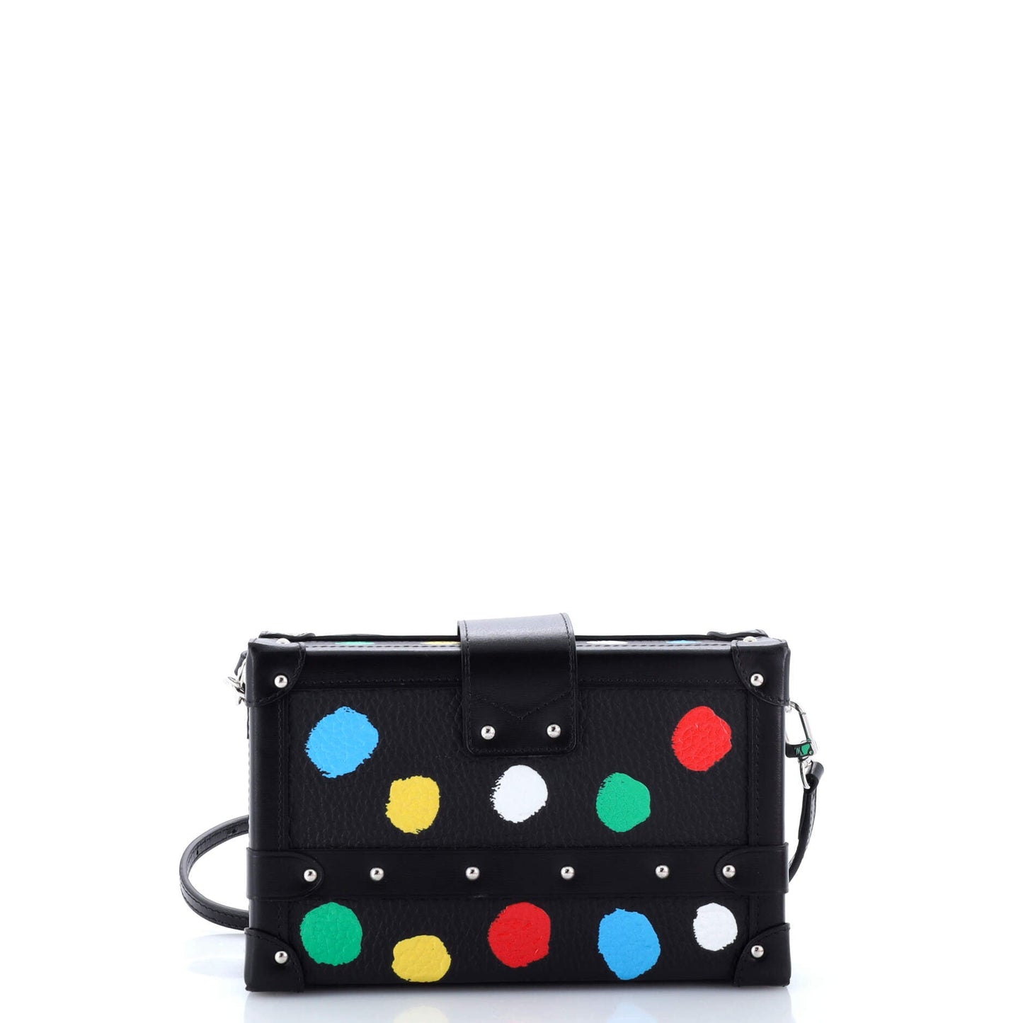 Louis Vuitton Petite Malle Handbag Yayoi Kusama Painted Dots Leather Shoulder Bag