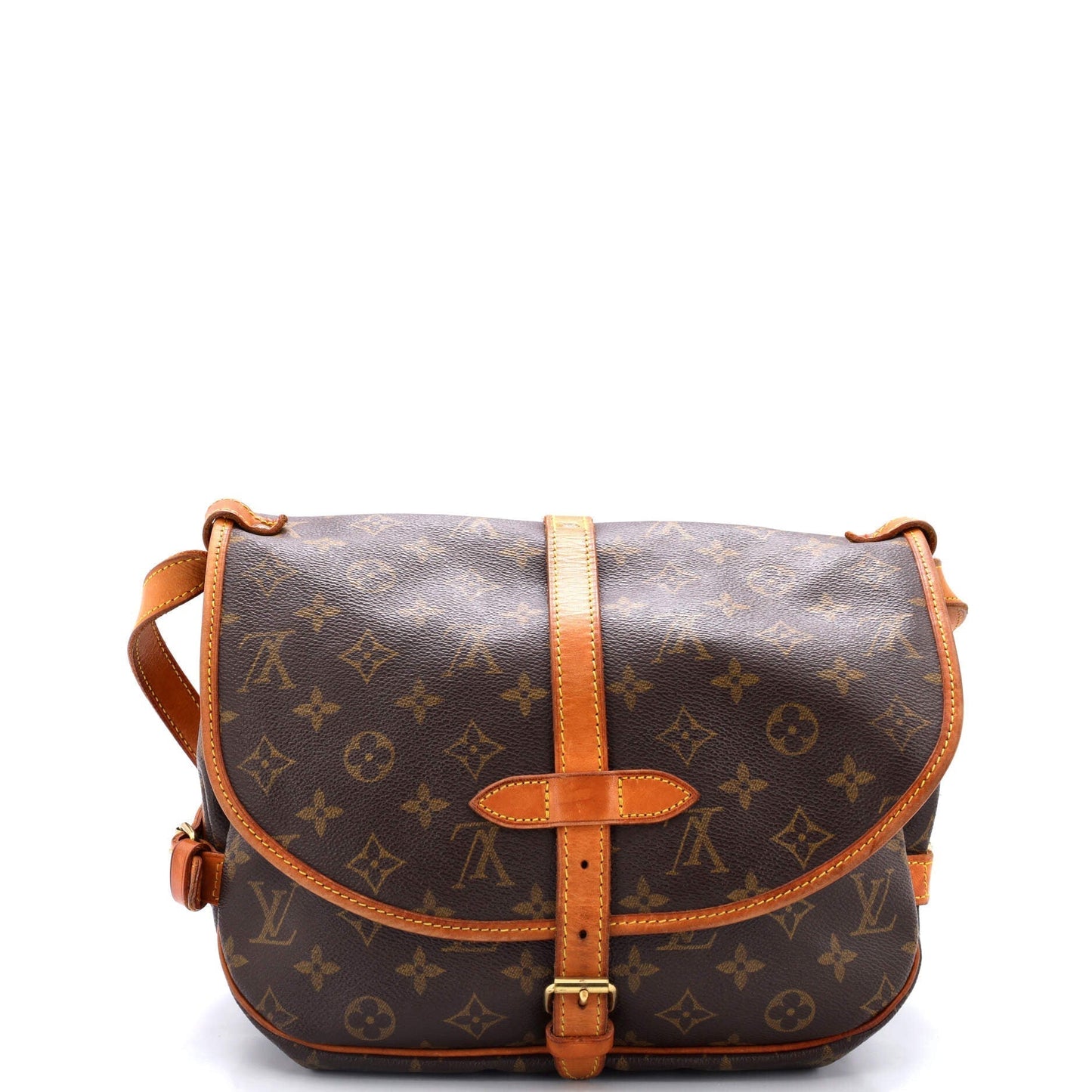 Louis Vuitton Saumur Handbag Canvas Monogram Travel Bag Canvas 303062241
