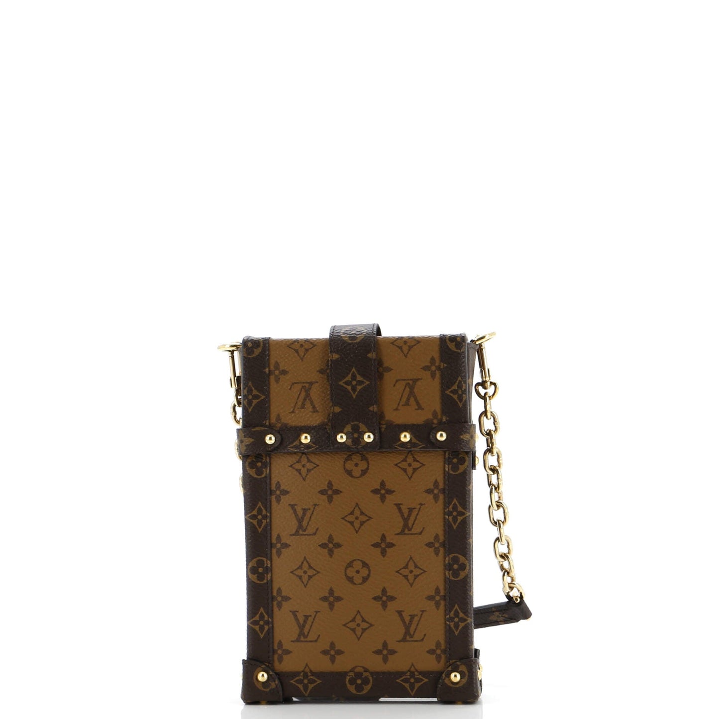 Louis Vuitton Vertical Trunk Pochette Reverse Shoulder Bag Canvas Monogram Canvas 3063071