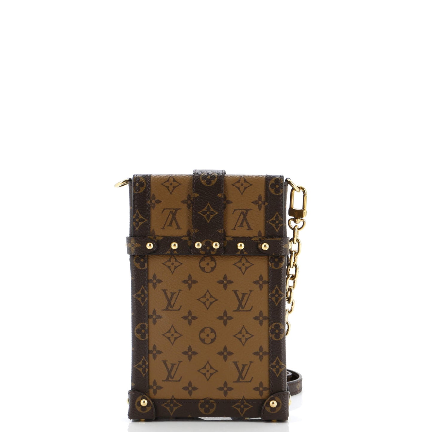Louis Vuitton Vertical Trunk Pochette Reverse Shoulder Bag Canvas Monogram Canvas 3063572
