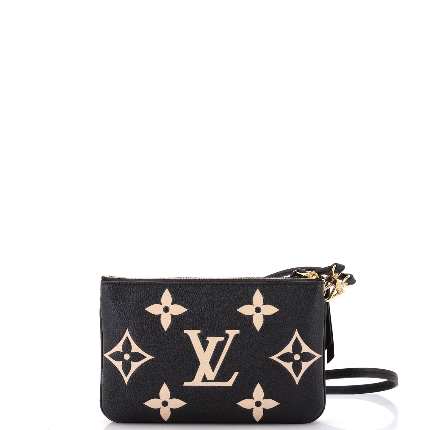 Louis Vuitton Double Zip Pochette Bicolor Empreinte Giant Shoulder Monogram Shoulder Bag