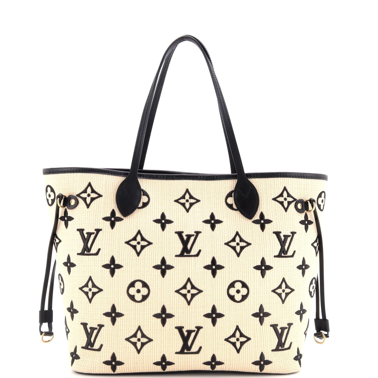 Louis Vuitton Neverfull Nm Tote By The Pool Mm Raffia Monogram Tote Bag