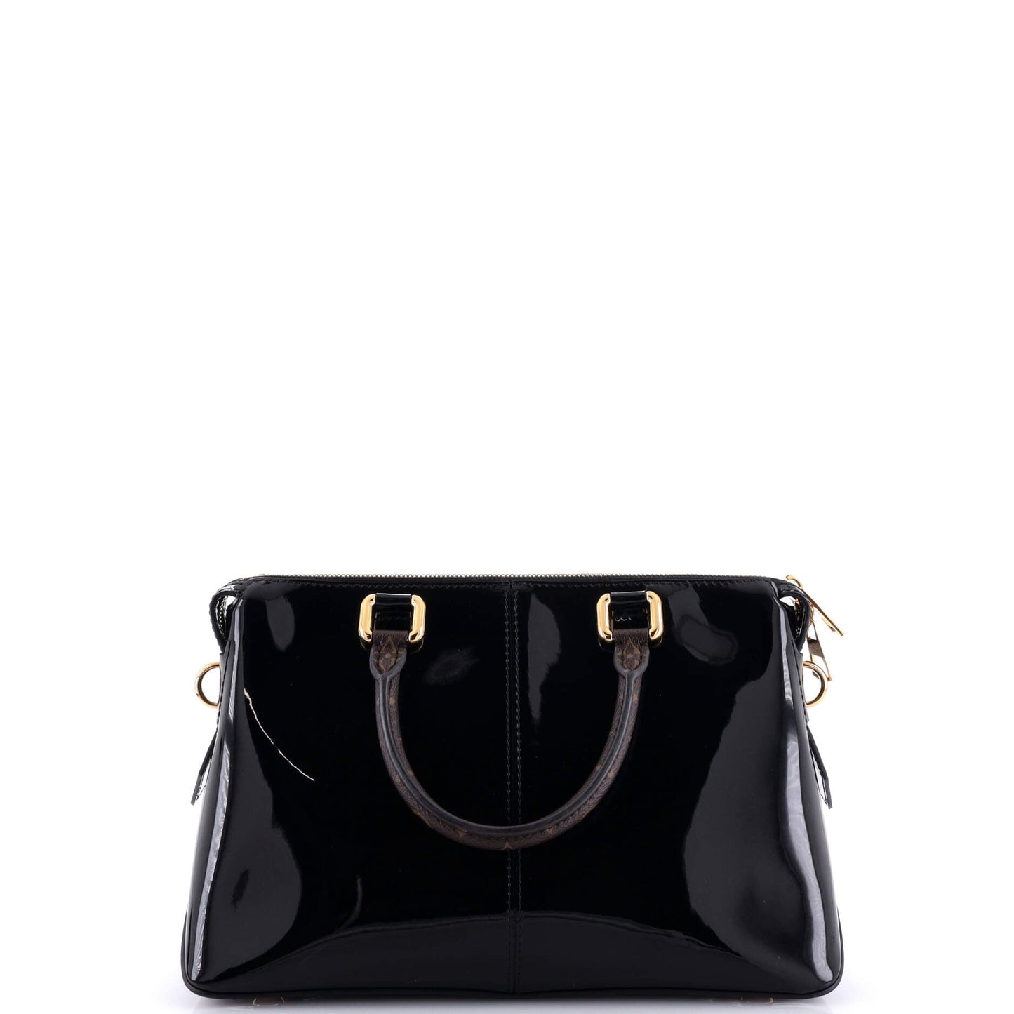 Louis Vuitton Miroir Handbag Vernis With Canvas Monogram Tote Bag