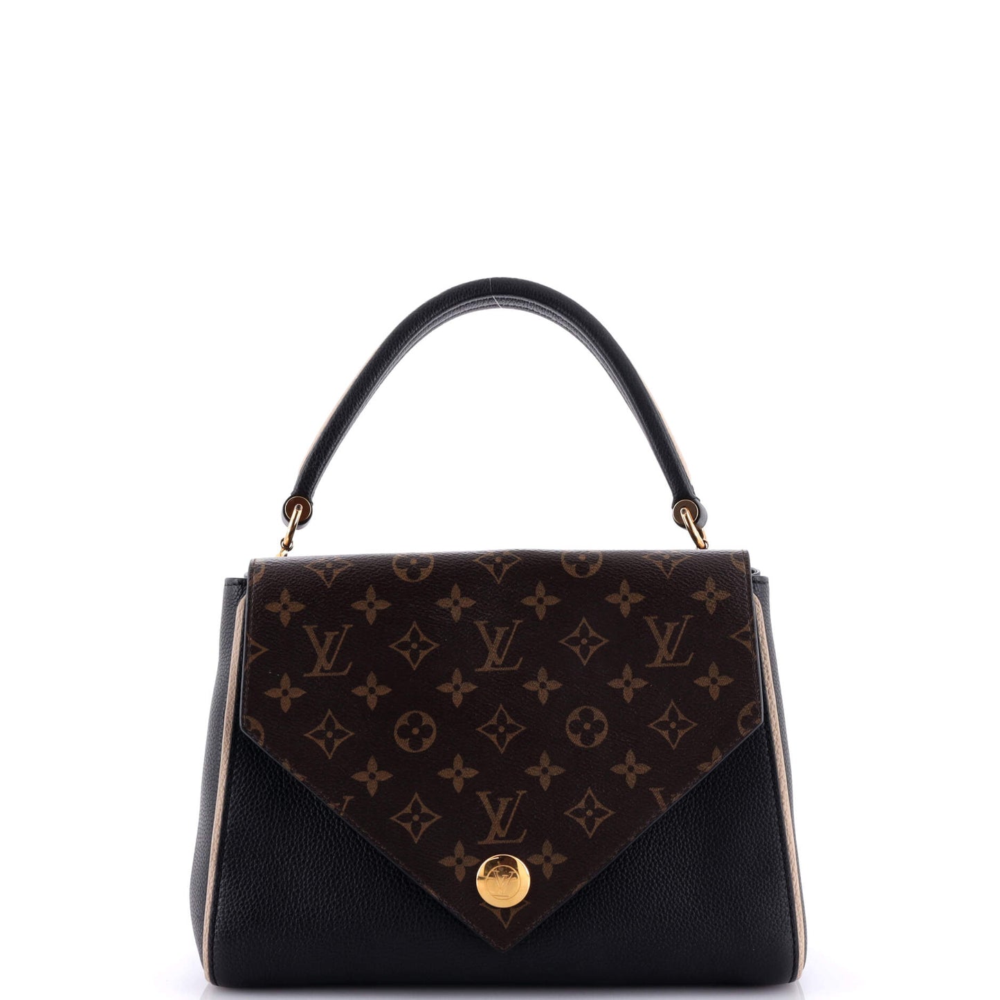 Louis Vuitton Double Handbag Calfskin With Canvas Monogram Travel Bag