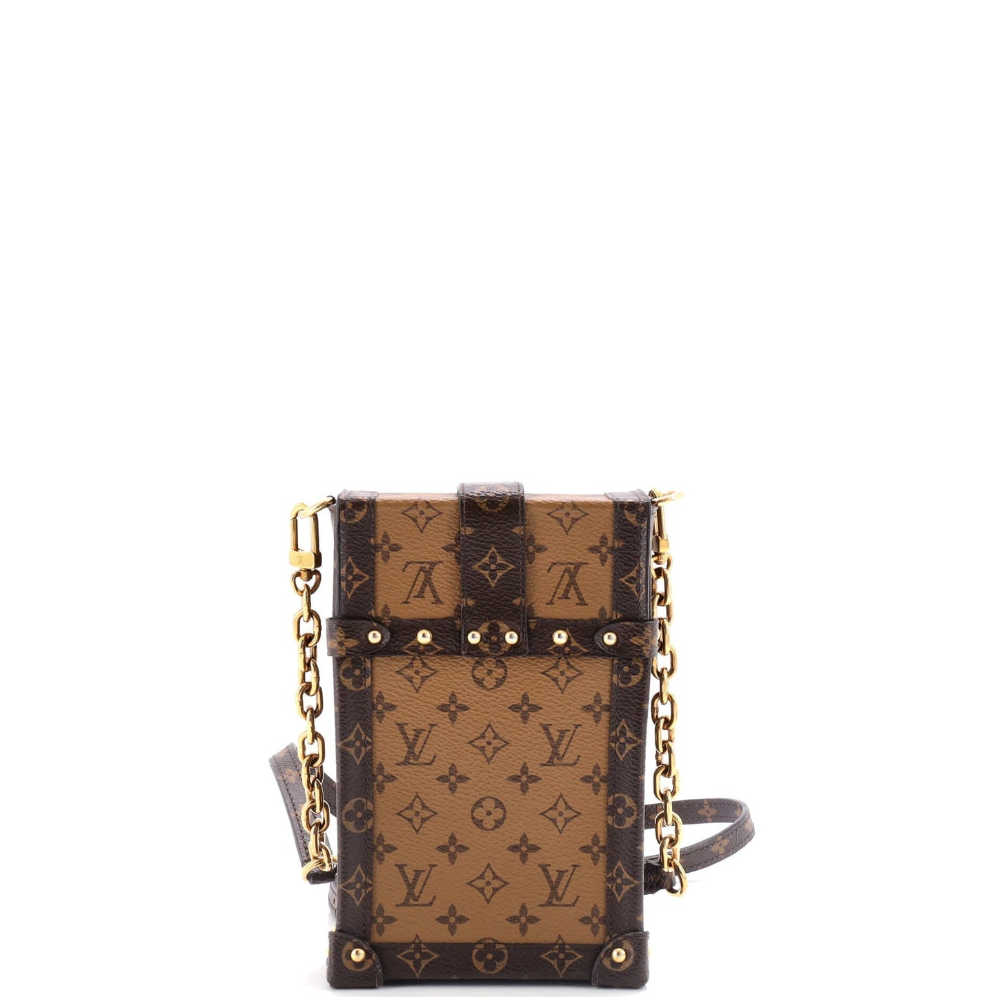 Louis Vuitton Vertical Trunk Pochette Reverse Shoulder Bag Canvas Monogram Canvas 3086466