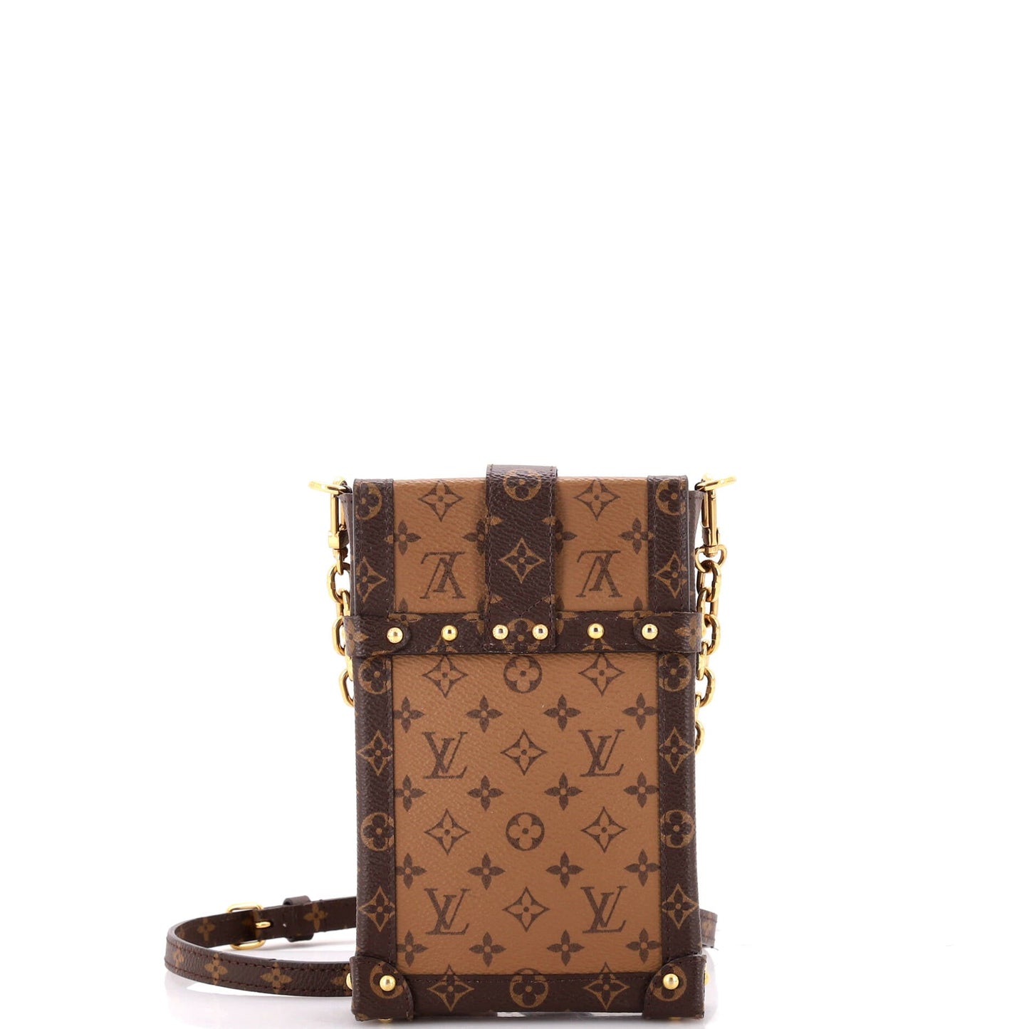 Louis Vuitton Vertical Trunk Pochette Reverse Shoulder Bag Canvas Monogram Canvas 3086512