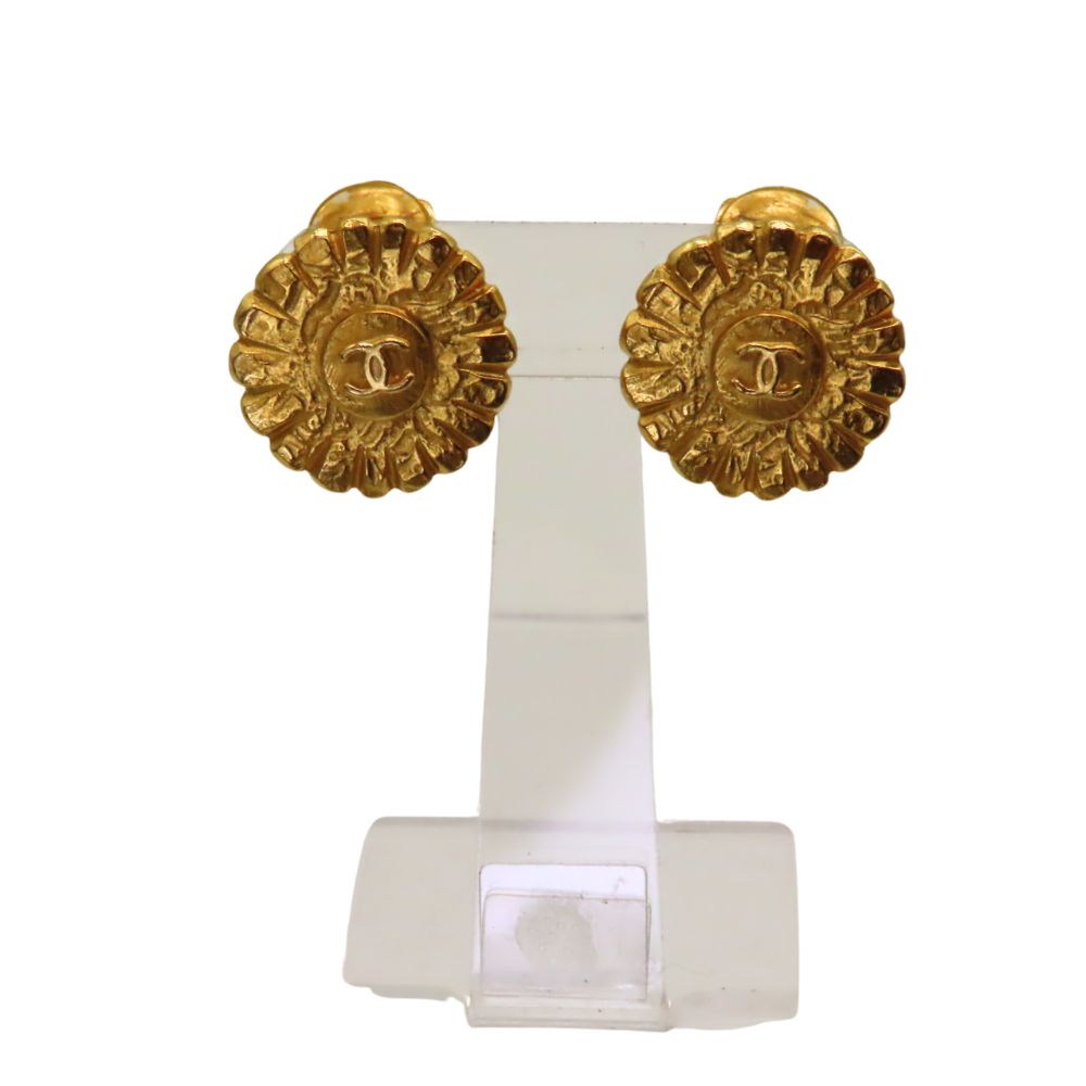Chanel 1997 Autumn CC Flower Earrings Jewelry