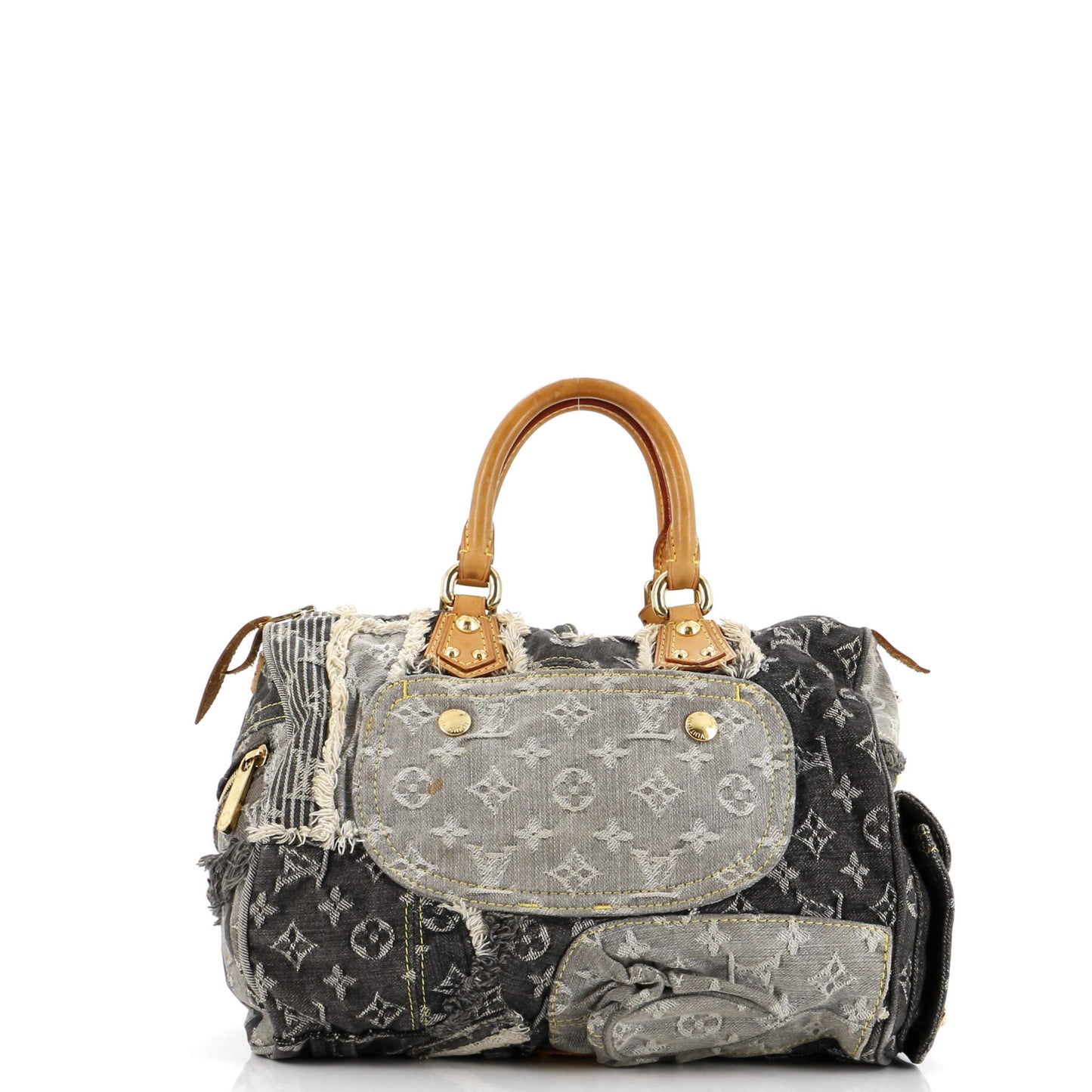 Louis Vuitton Patchwork Speedy Bag Denim Travel Bag