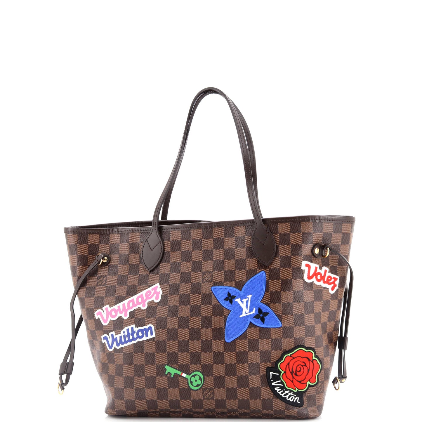 Louis Vuitton Neverfull Nm Tote Limited Edition Patches Damier Tote Bag