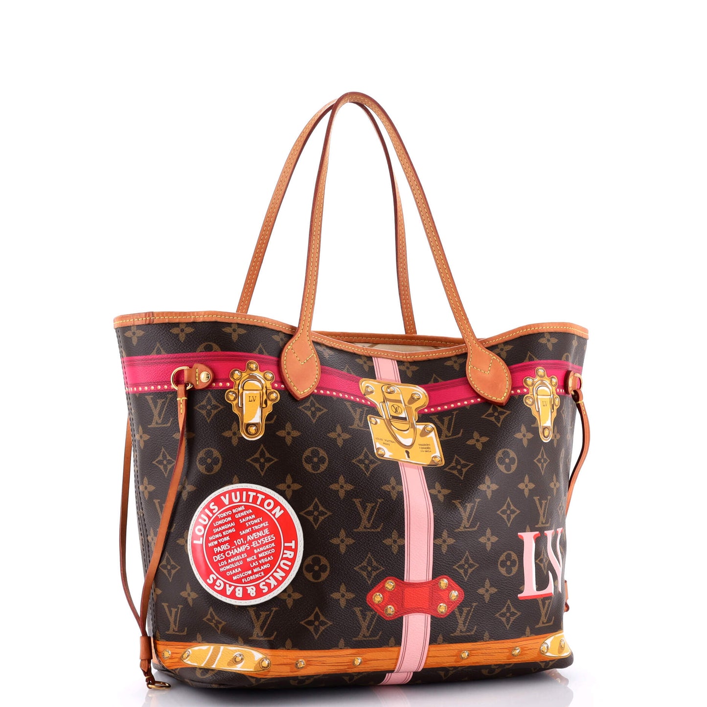 Louis Vuitton Neverfull Nm Tote Limited Edition Summer Trunks Canvas Monogram Tote Bag