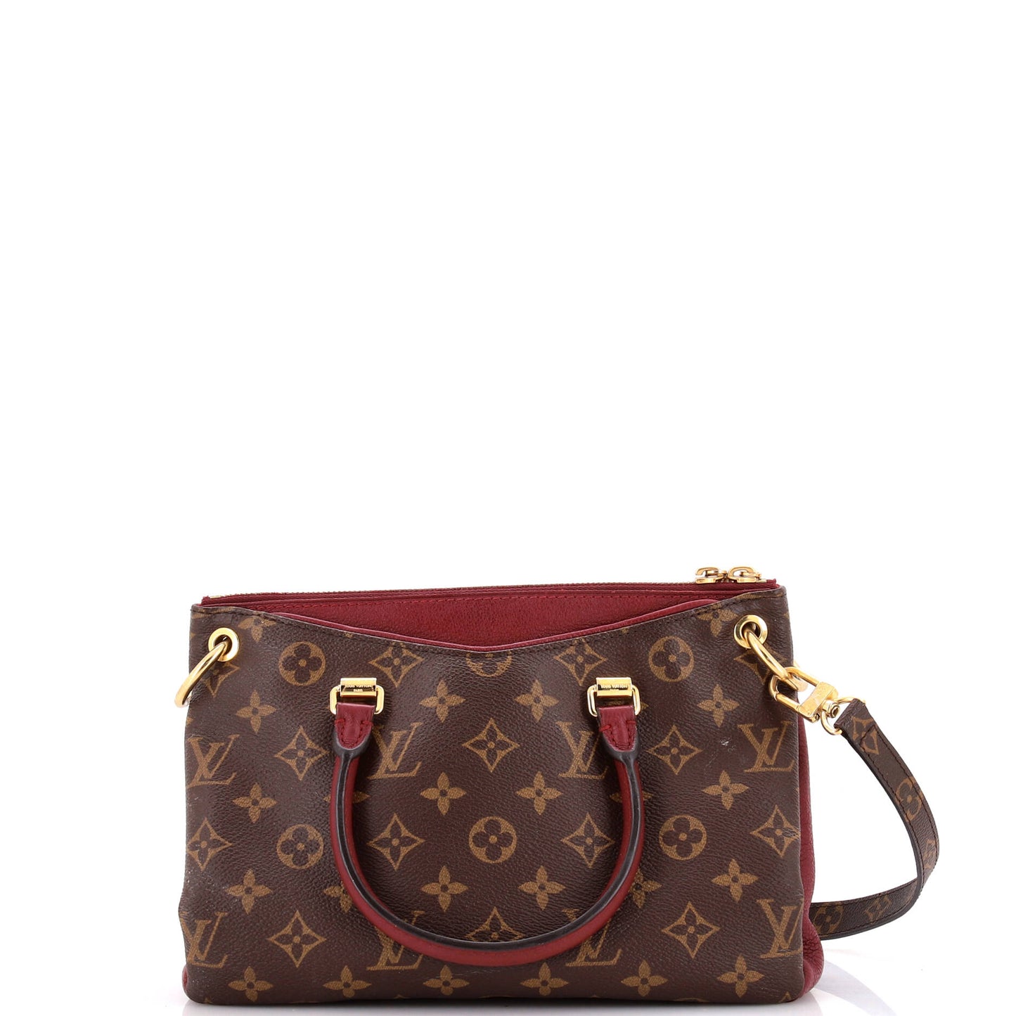 Louis Vuitton Pallas Tote With Bb Leather Canvas Shoulder Bag