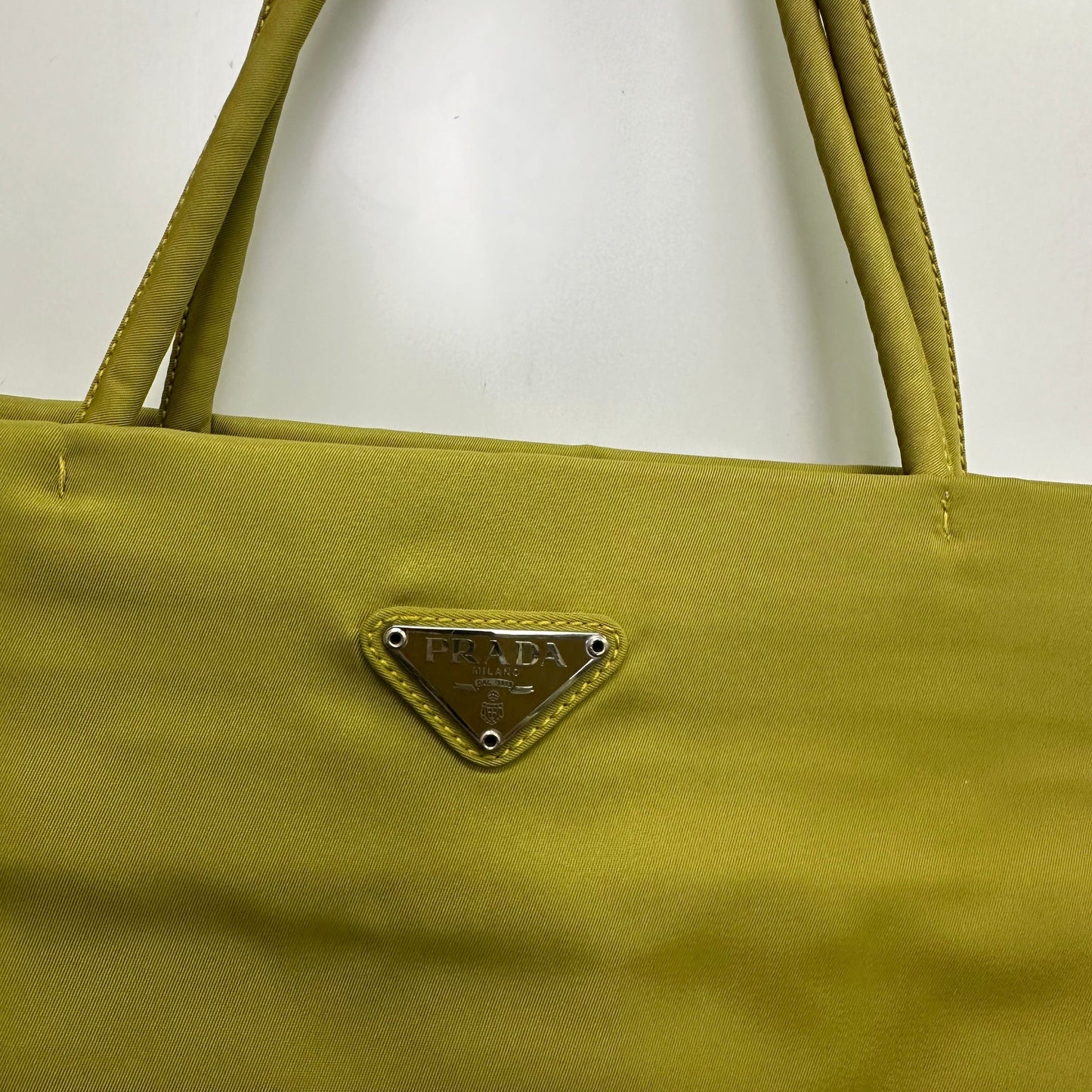 Prada Handbag Bags Hand Bag Nylon Gold Orange