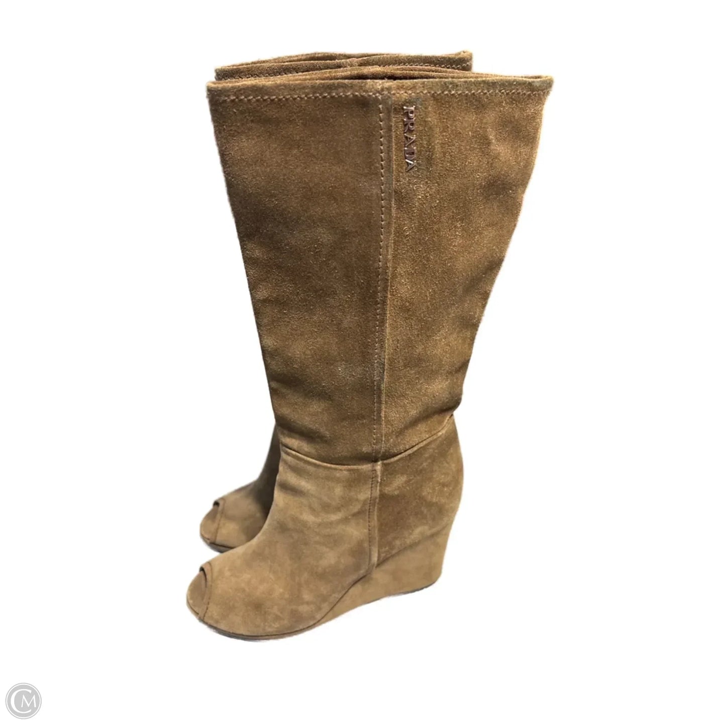 Prada Shoe Boots Luxury Designer By In Brown Shoes Size 8 5