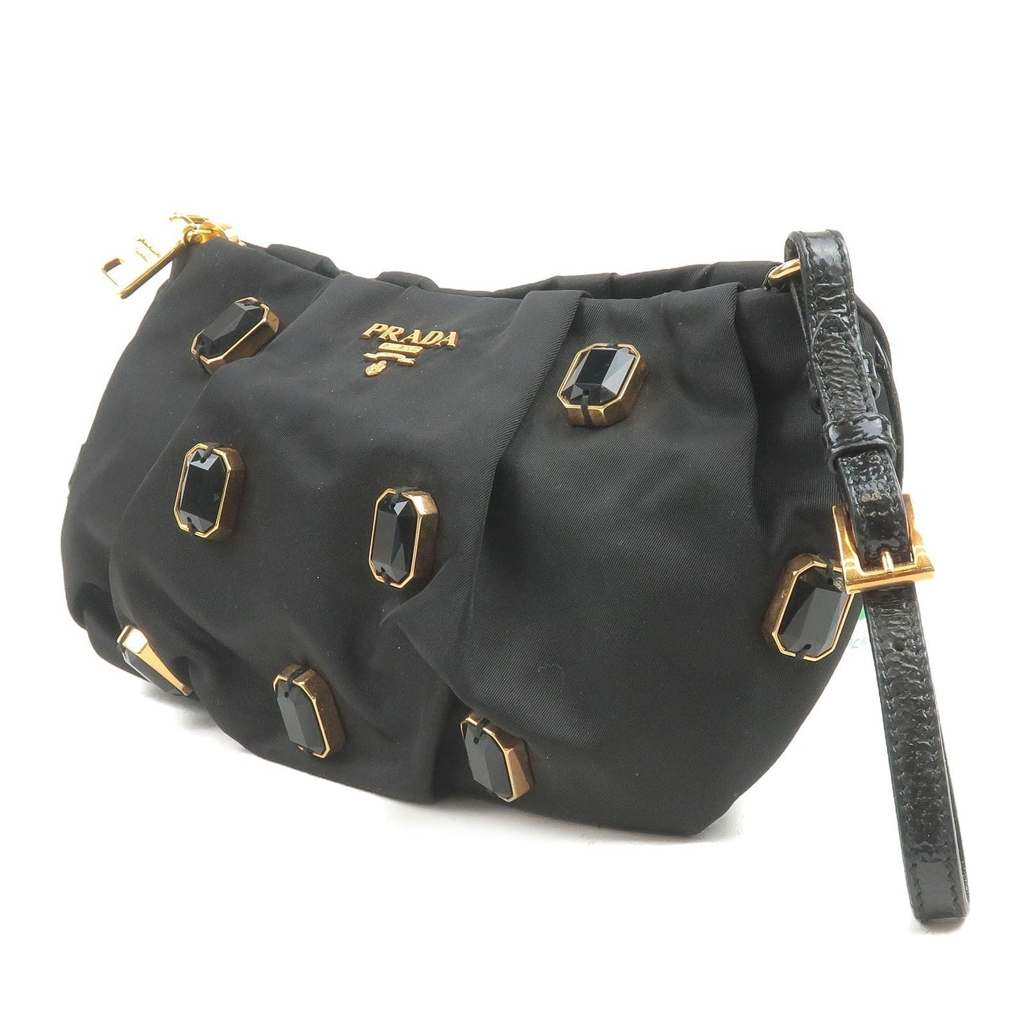 Prada Prada Nylon Enamel Bijou Pouch Purse Clutch Bag