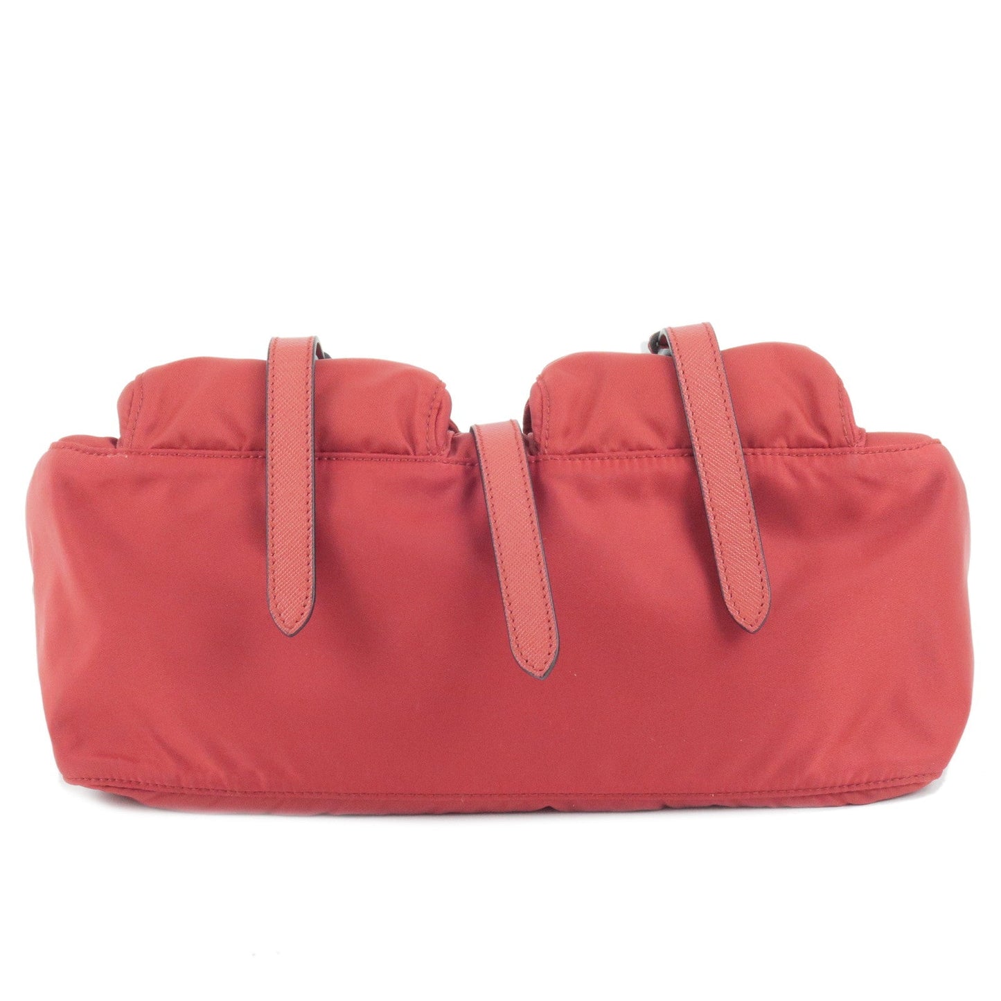 Prada Prada Logo Nylon Leather Shoulder Bag Fuoco Red