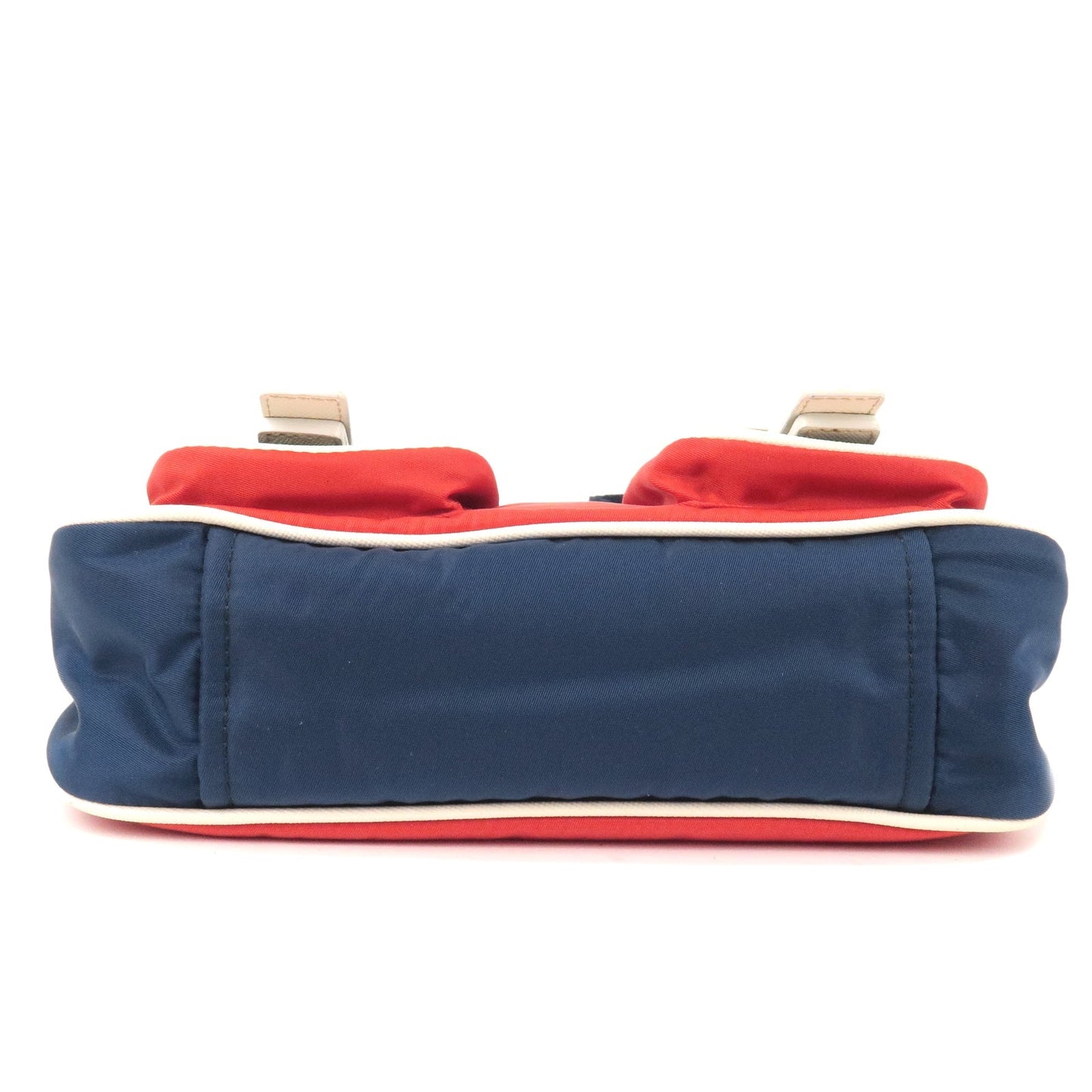 Prada Prada Logo Nylon Canvas Shoulder Bag Red Blue