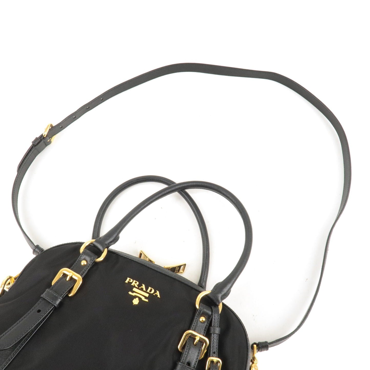 Prada Prada Logo Nylon Leather 2Way Bag Hand Bag Travel Bag 1Bb013 36517 2