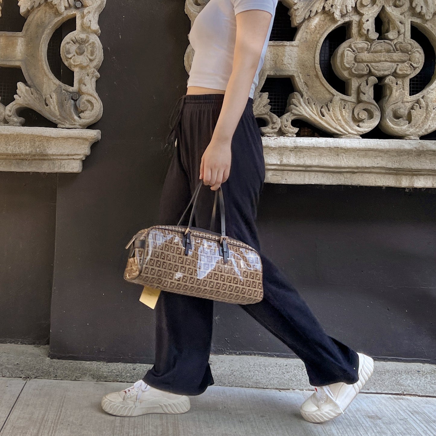 Fendi Zucchino Bowler Bag Travel Bag