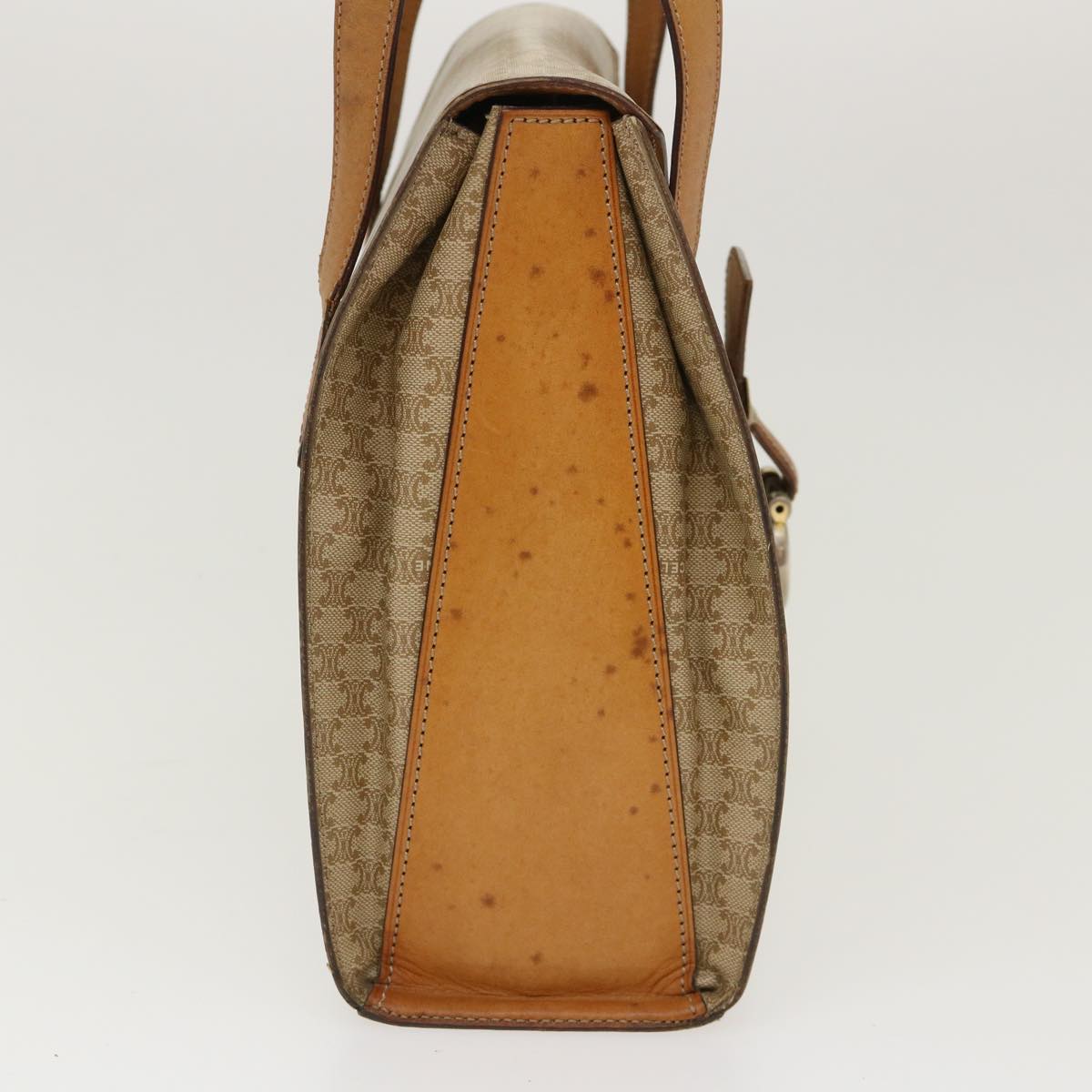 Luxury Macadam Shoulder Bag Pvc Beige Leather Canvas