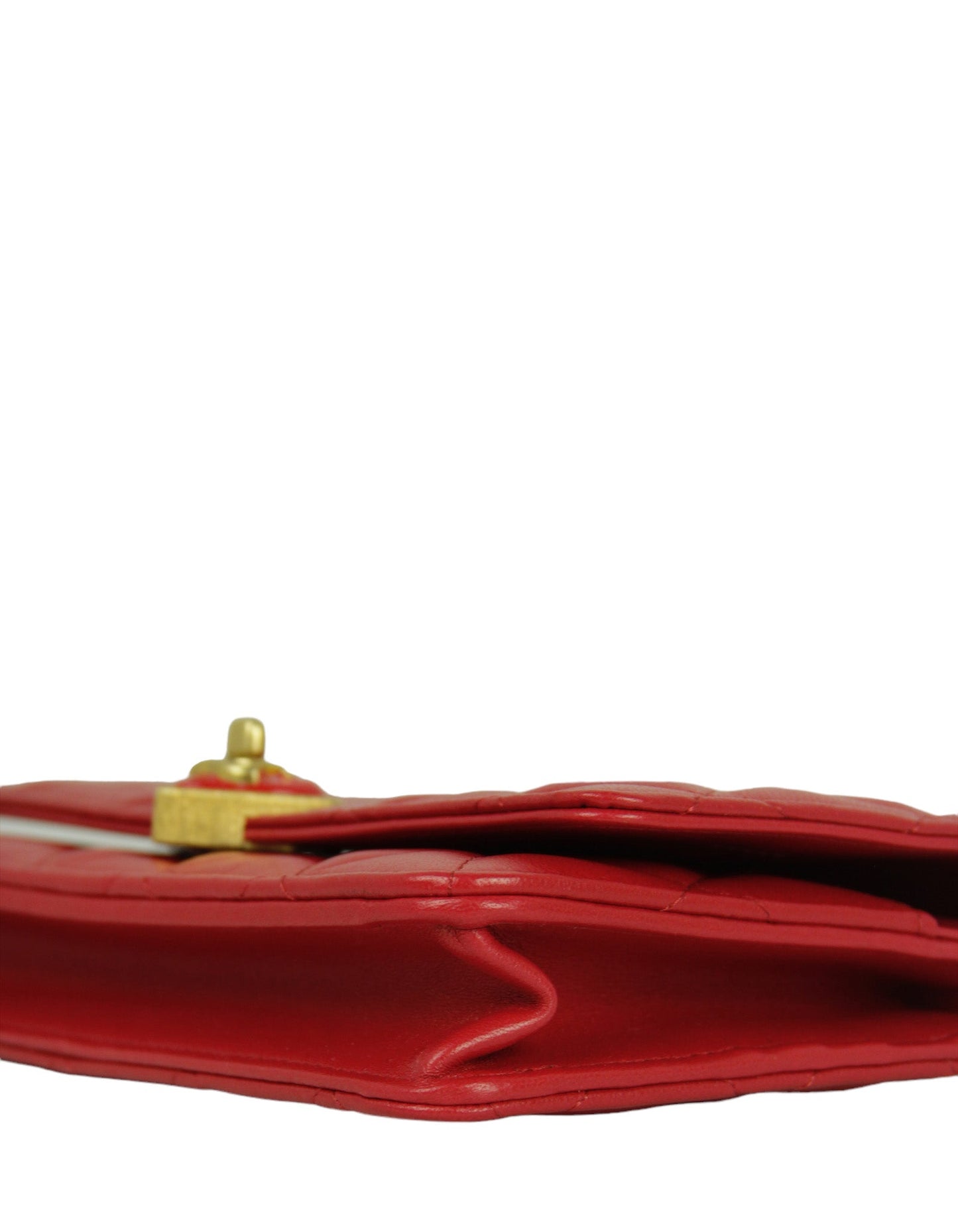 Chanel NEW Red Lambskin CC Heart WOC Bag
