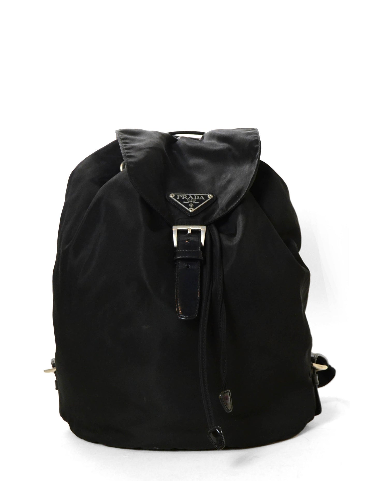 Prada Handbag Buckle Backpack Bag Nylon Black Belt