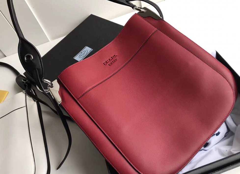 Prada Margit Shoulder Bag Leather Red