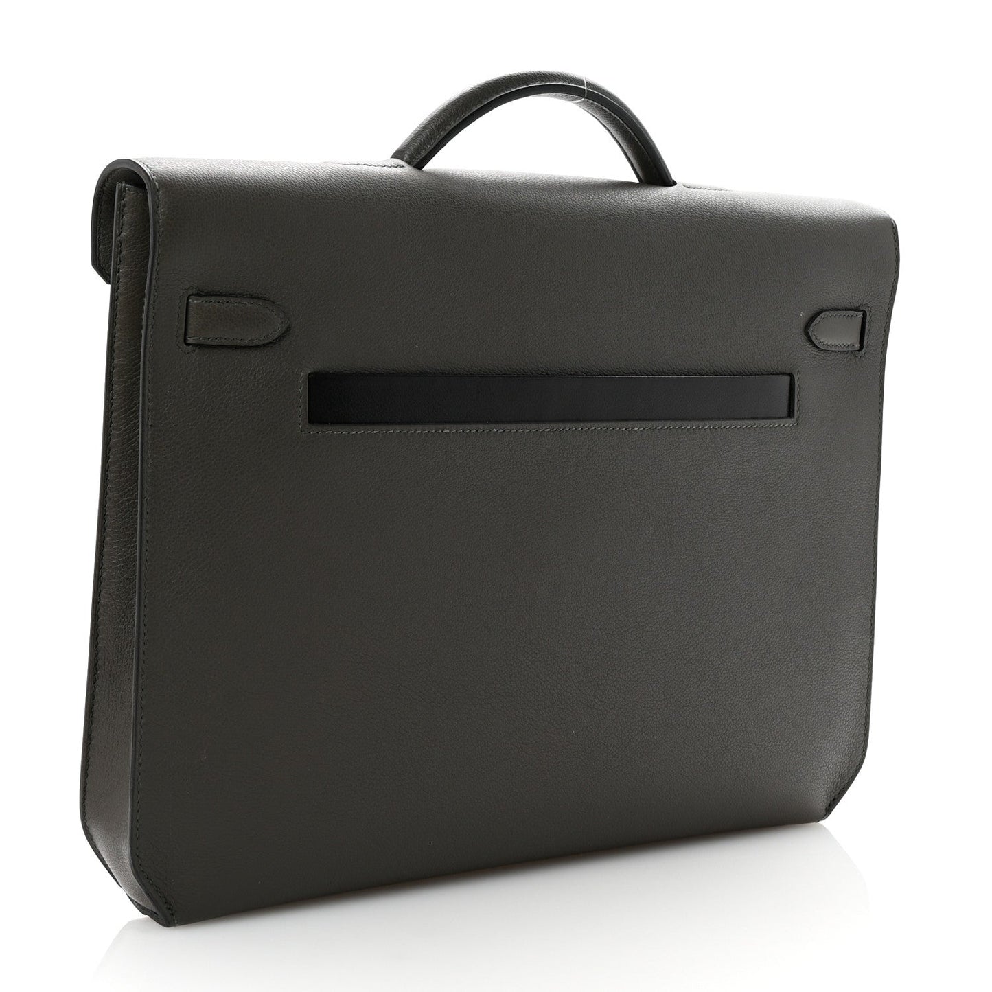 Hermes Evercolor Evergrain Barenia Kelly Depeches Briefcase Vert De Black Travel Bag