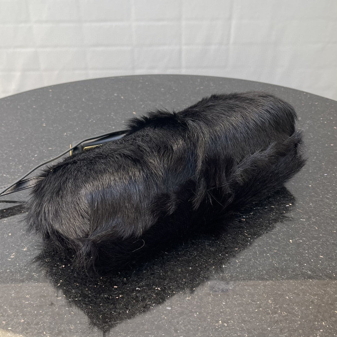 Fi First Fox Fur Bag For Woman Black Small Travel Bag