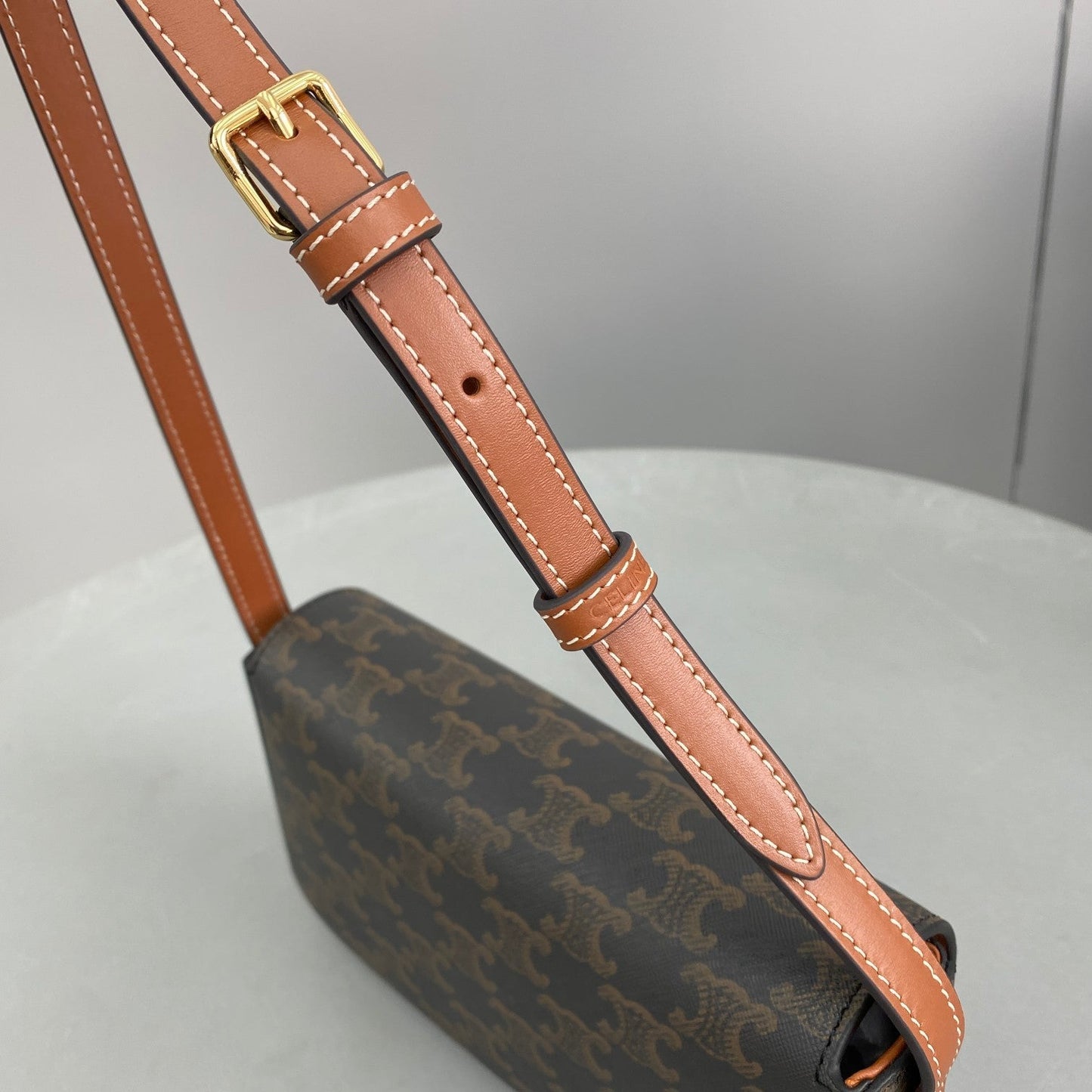 Top Quality Triomphe Shoulder Bag In Triomphe Canvas Tan