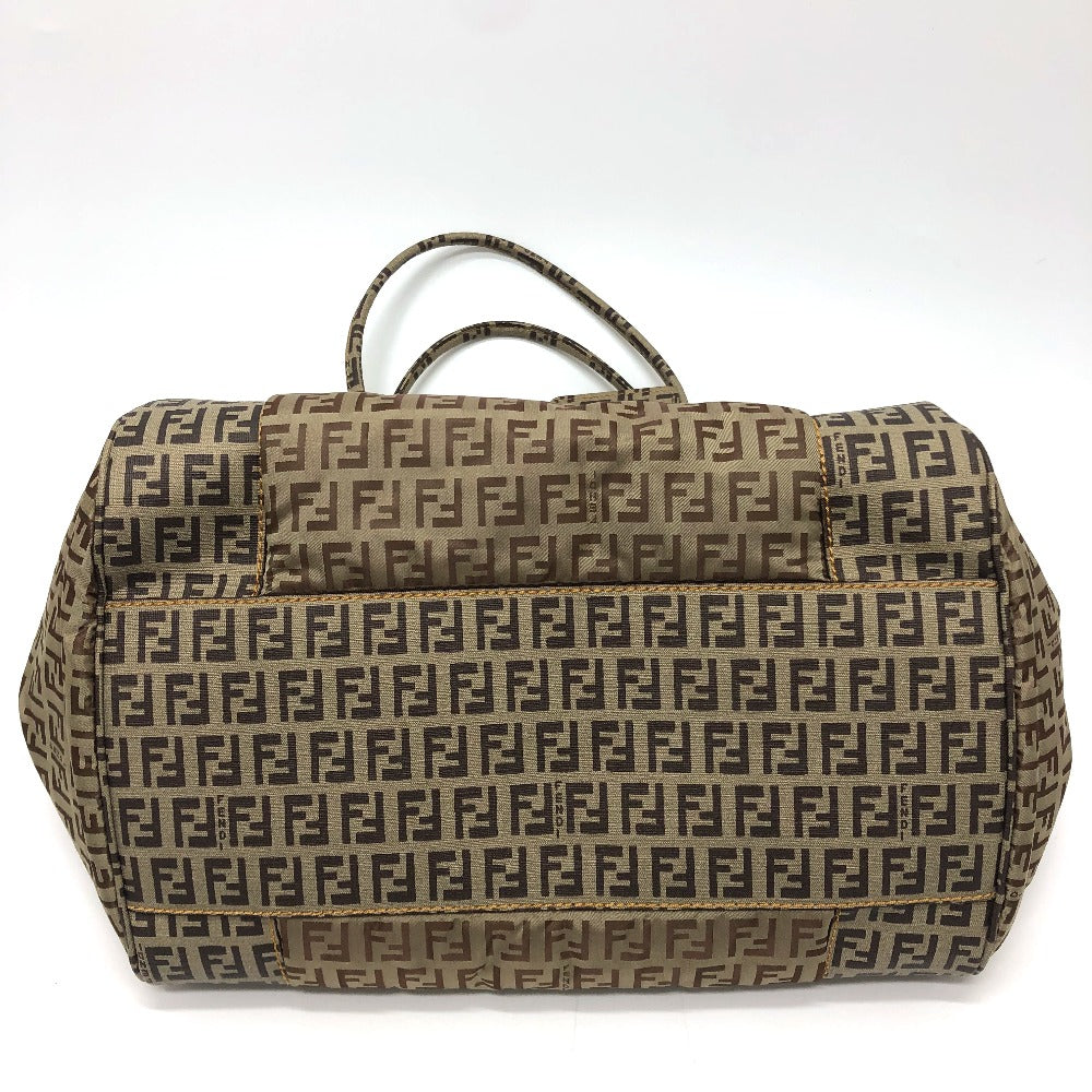 Fendi Handbag 8Bn174 Pvc Zucchino Nylon Beige Travel Bag