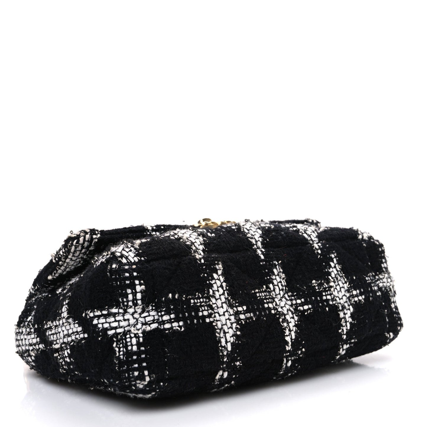 Chanel Tweed Quilted Medium 19 Flap Black White Accessory