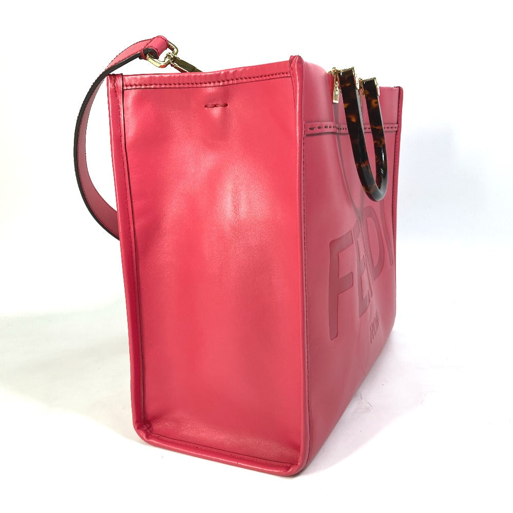 Fendi Tote Bag 8Bh386 Shoulder Bag Sunshine Shopper Leather Pink