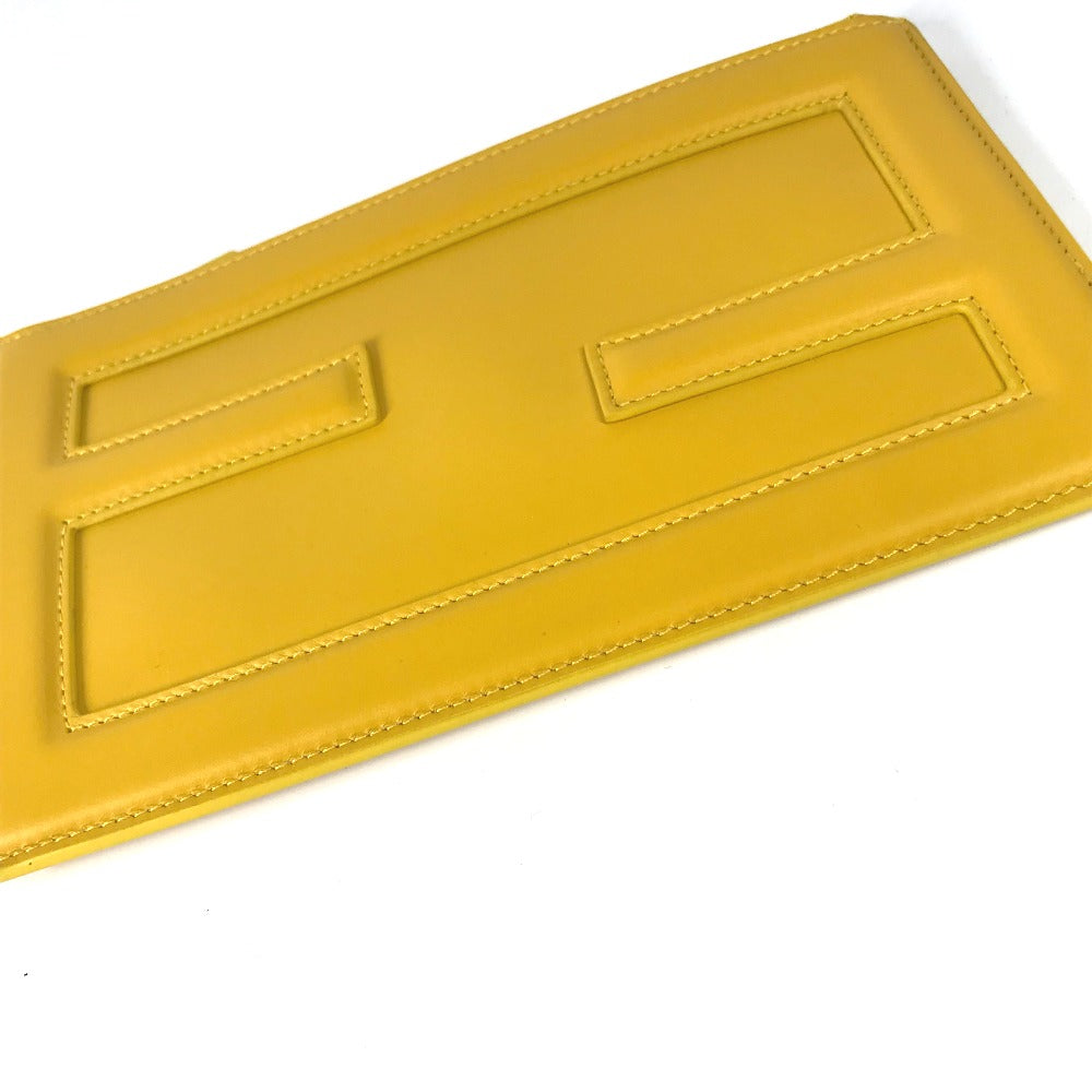 Fendi Clutch Bag 7N0114 Women Leather Yellow Logo