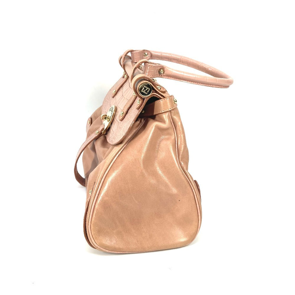 Fendi Tote Bag Turn Lock Women Leather Pink