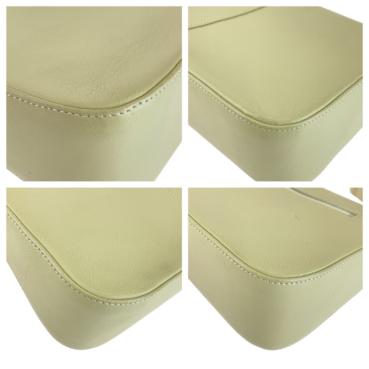 Burberry Off Handbag Shoulder Bag Medium Check Pattern Women Leather Metal White