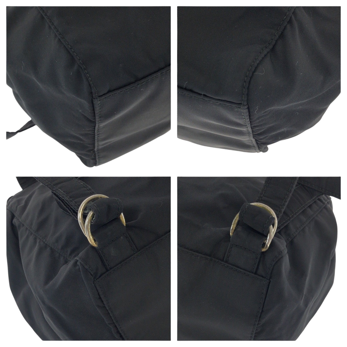 Backpack Test Embroidery Handbag Nylon Black