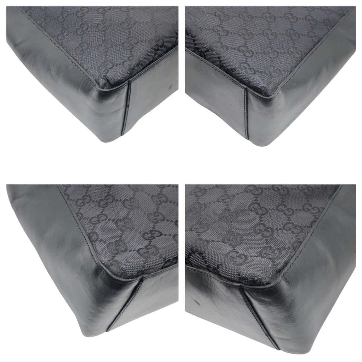 Gucci 001 GG pattern Canvas Black Shoulder Bag